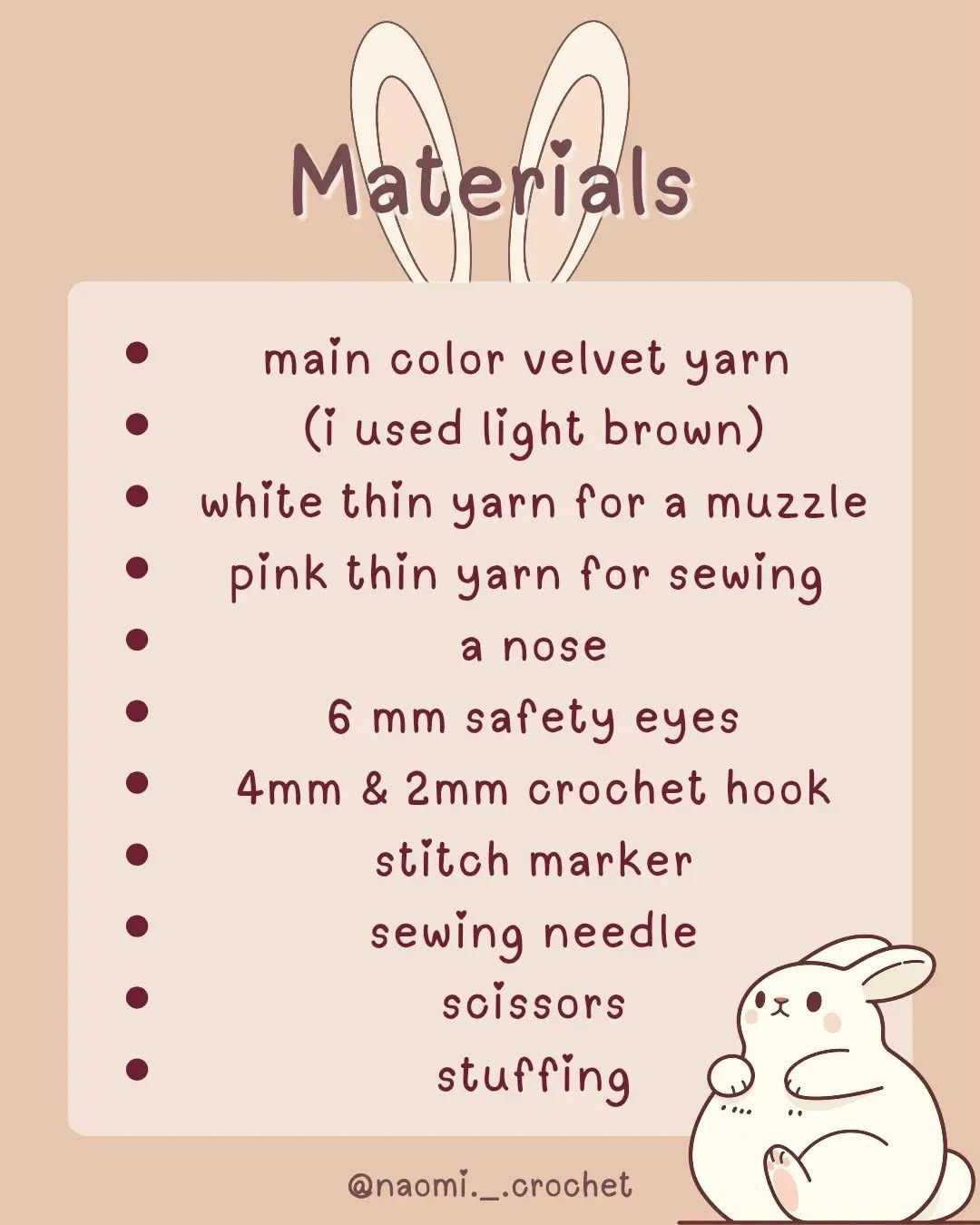 Free Low-Sew Chubby Bunny Crochet Pattern with Velvet Yarn