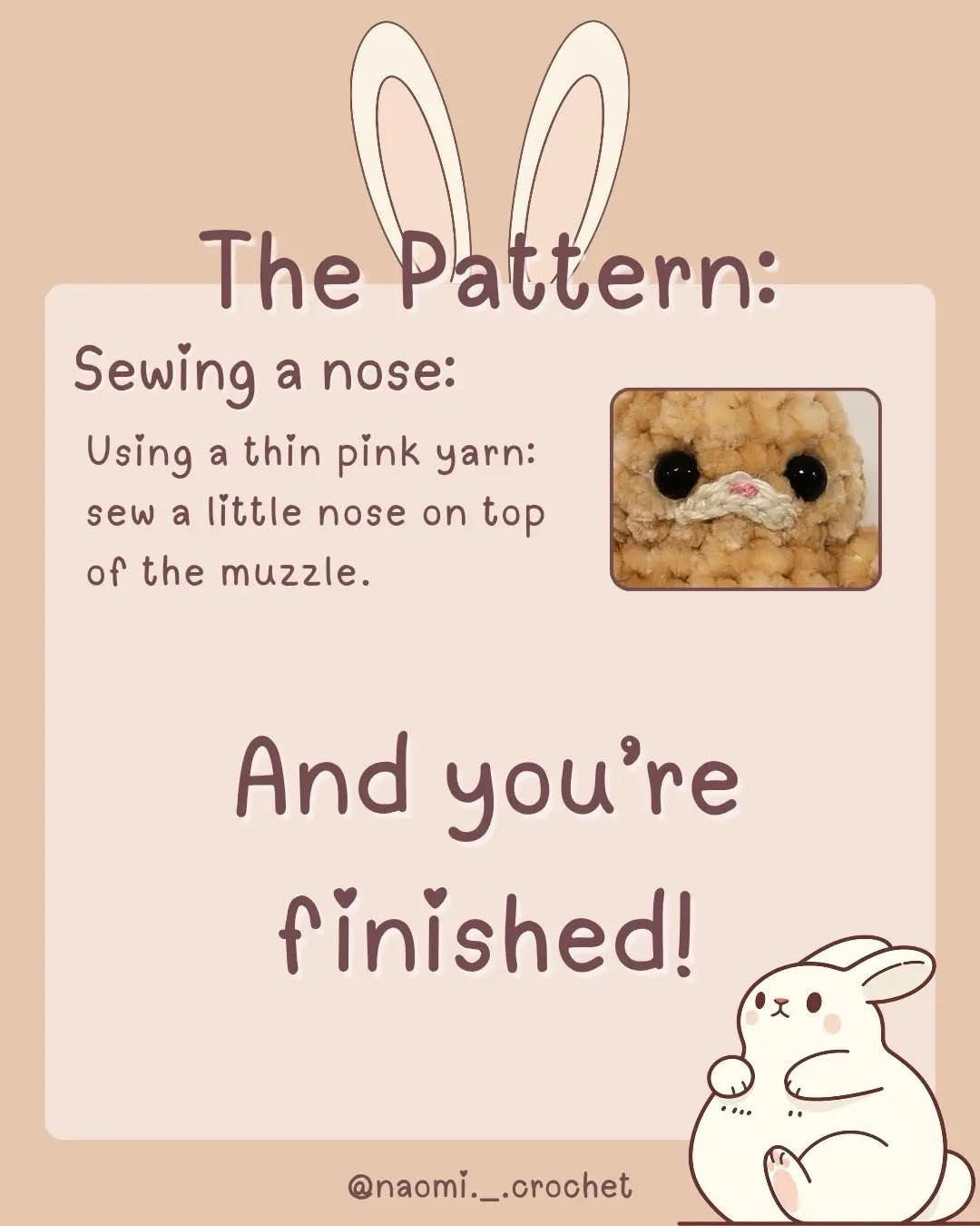 Free Low-Sew Chubby Bunny Crochet Pattern with Velvet Yarn