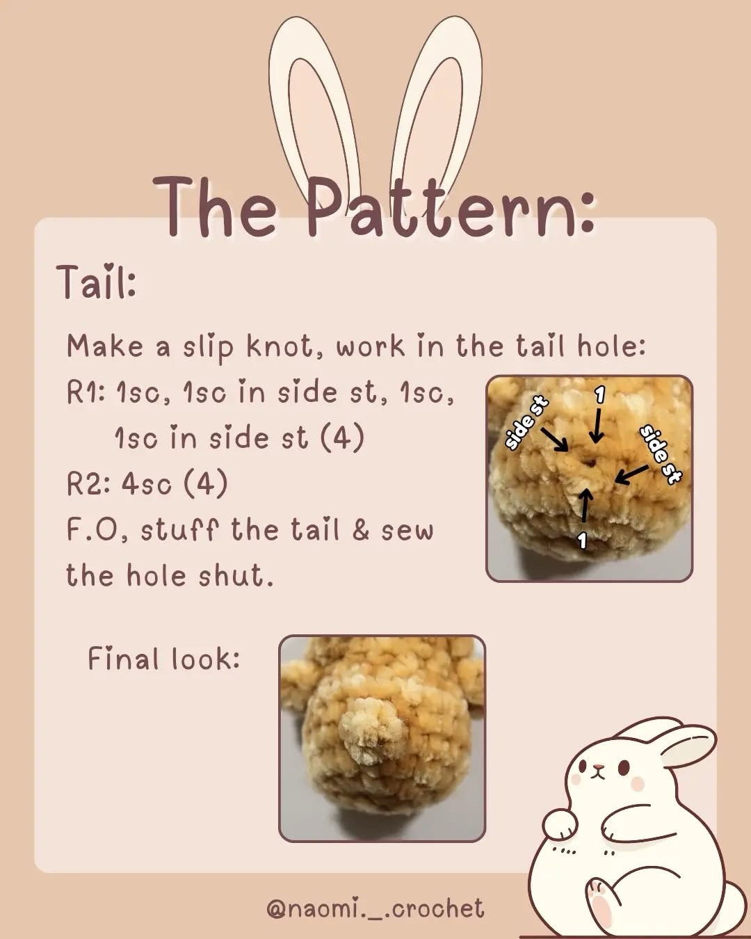 Free Low-Sew Chubby Bunny Crochet Pattern with Velvet Yarn