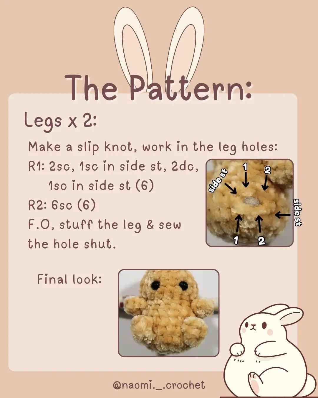 Free Low-Sew Chubby Bunny Crochet Pattern with Velvet Yarn