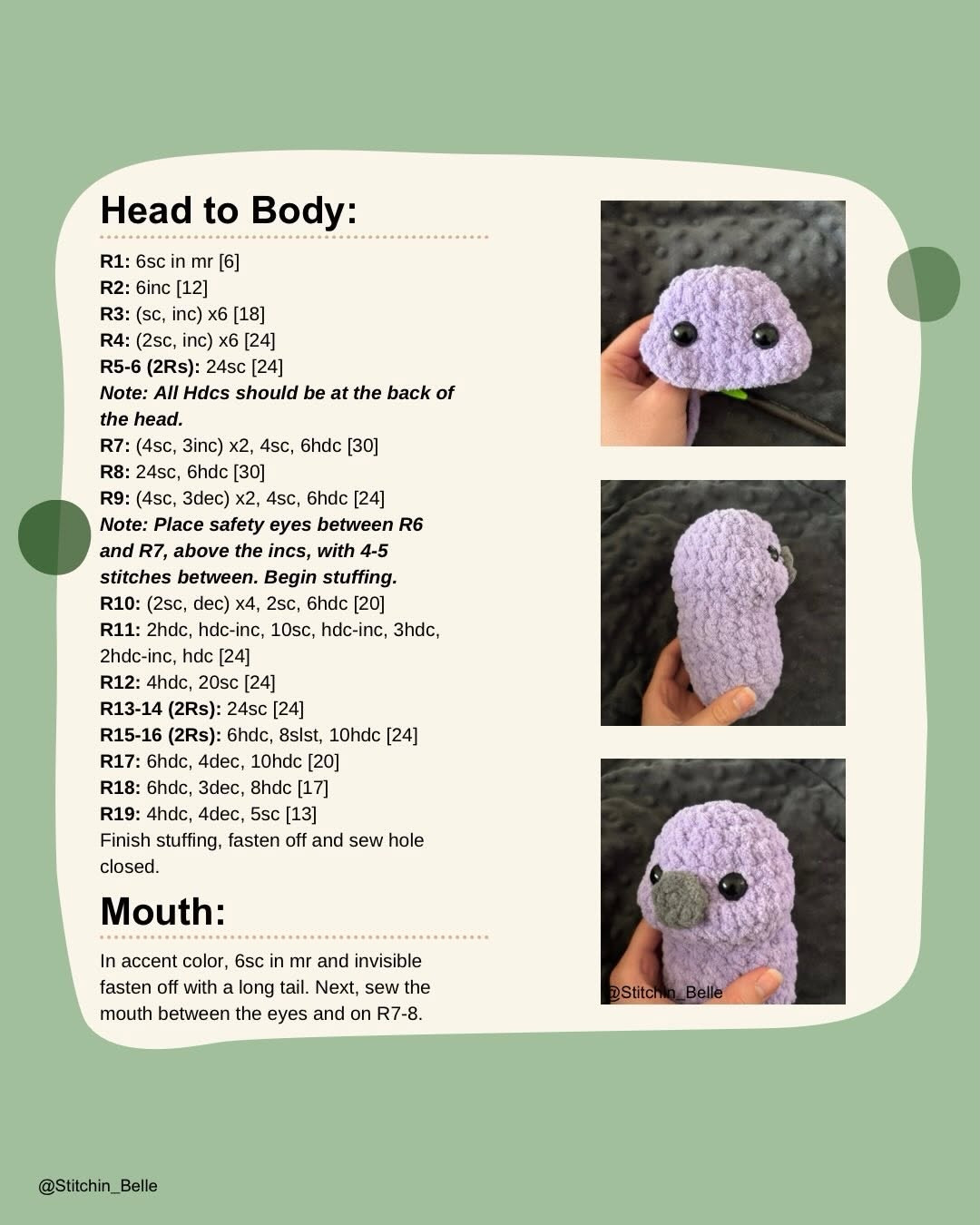 Free Low-Sew Crochet Tardigrade Amigurumi Pattern