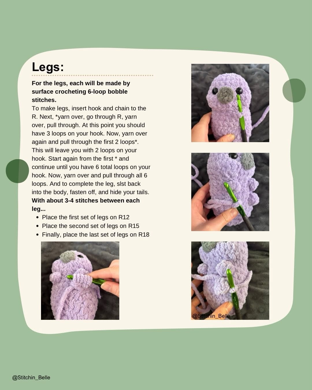 Free Low-Sew Crochet Tardigrade Amigurumi Pattern