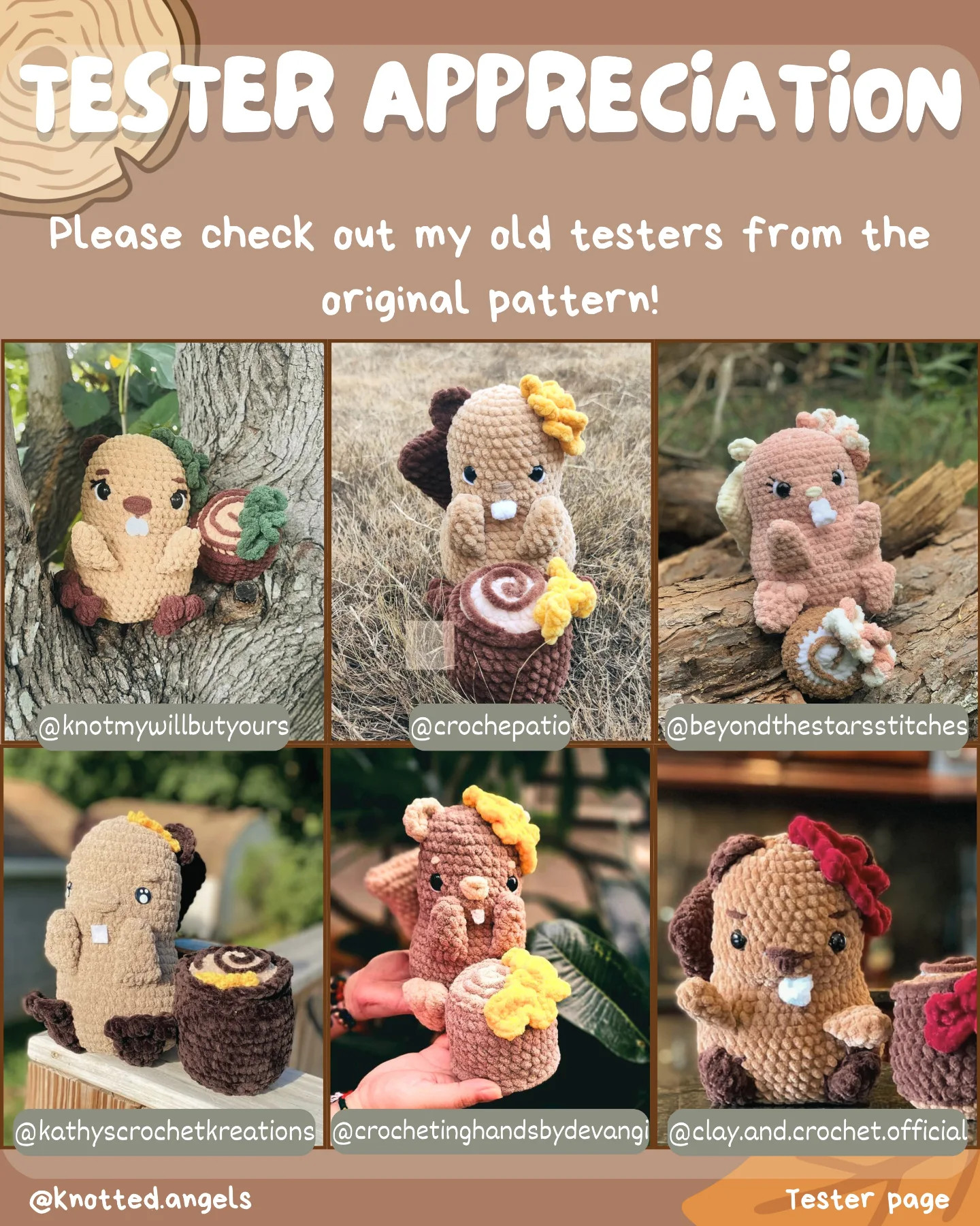 Free Low Sew Pattern Benny the Beaver Amigurumi Crochet Doll with Log