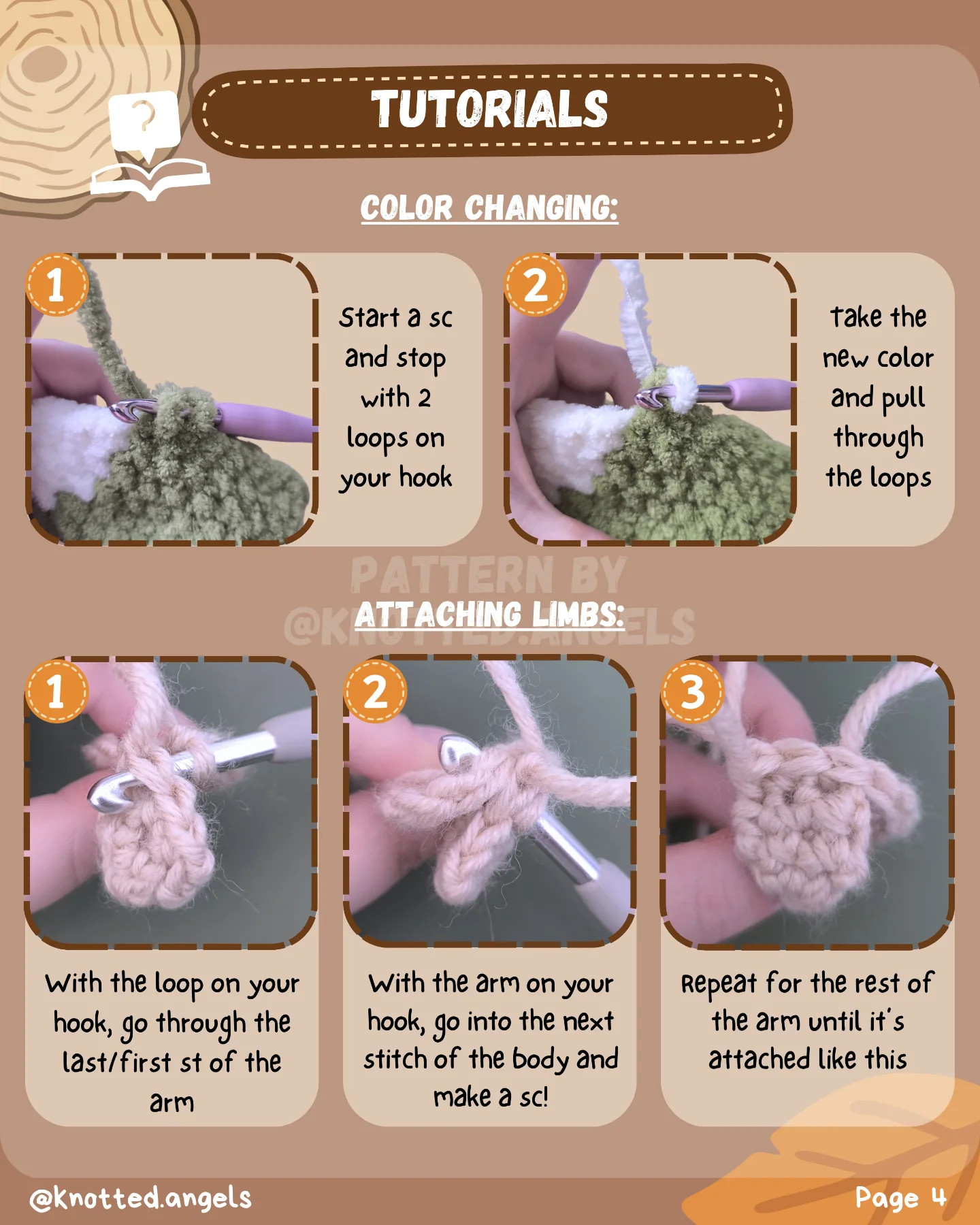 Free Low Sew Pattern Benny the Beaver Amigurumi Crochet Doll with Log