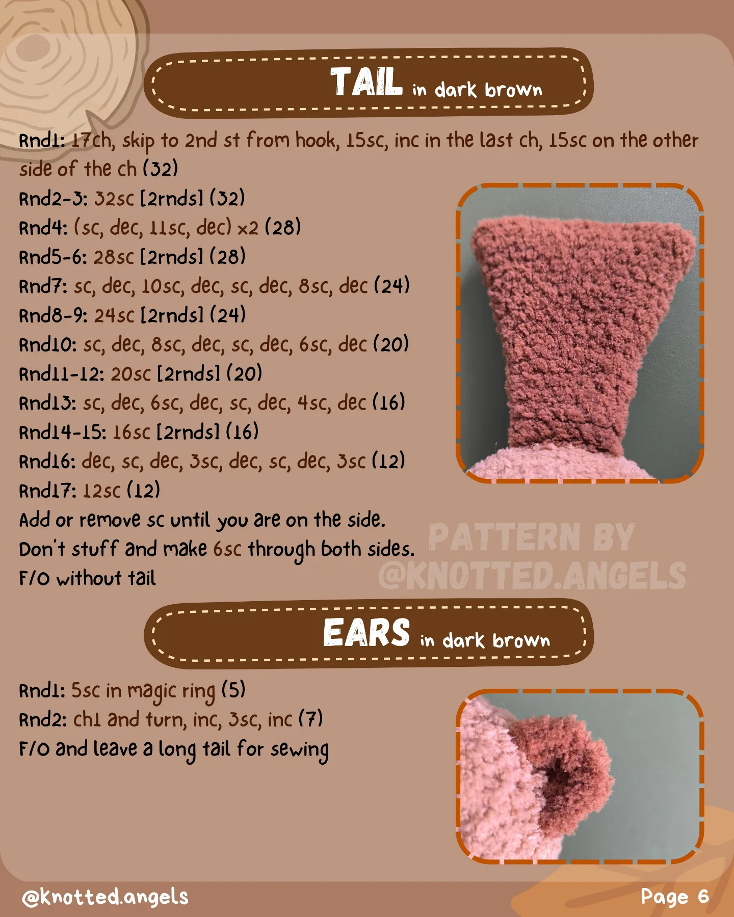 Free Low Sew Pattern Benny the Beaver Amigurumi Crochet Doll with Log