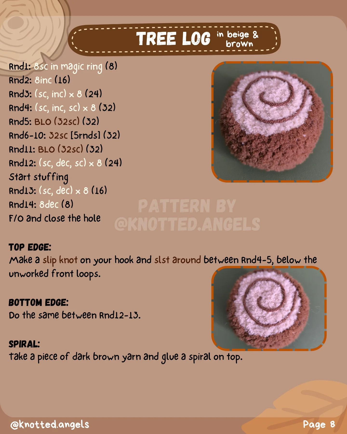 Free Low Sew Pattern Benny the Beaver Amigurumi Crochet Doll with Log