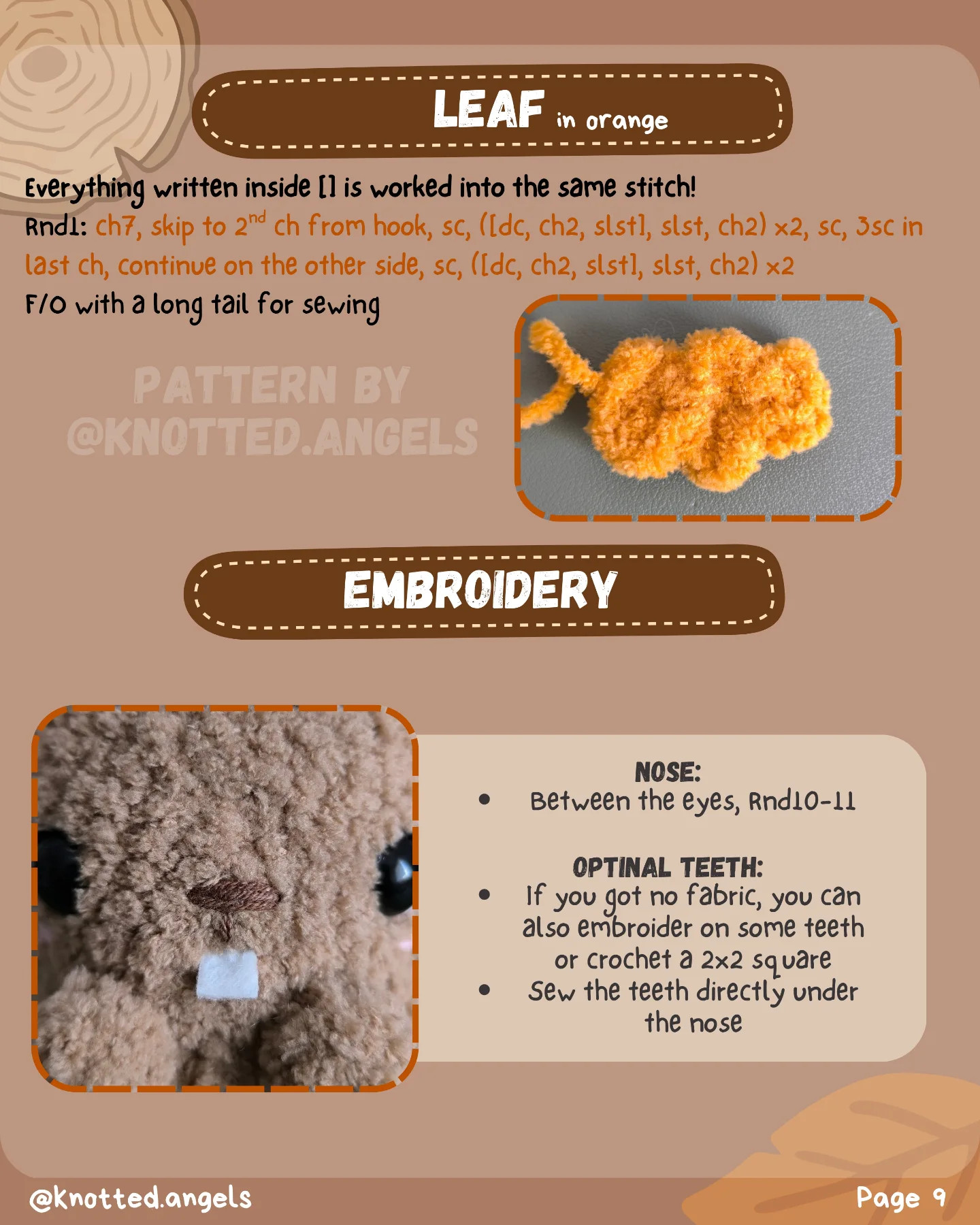 Free Low Sew Pattern Benny the Beaver Amigurumi Crochet Doll with Log