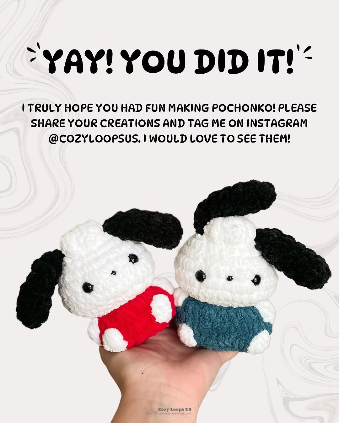 Free Low-Sew Pochonko Crochet Pattern by Cozy Loops US