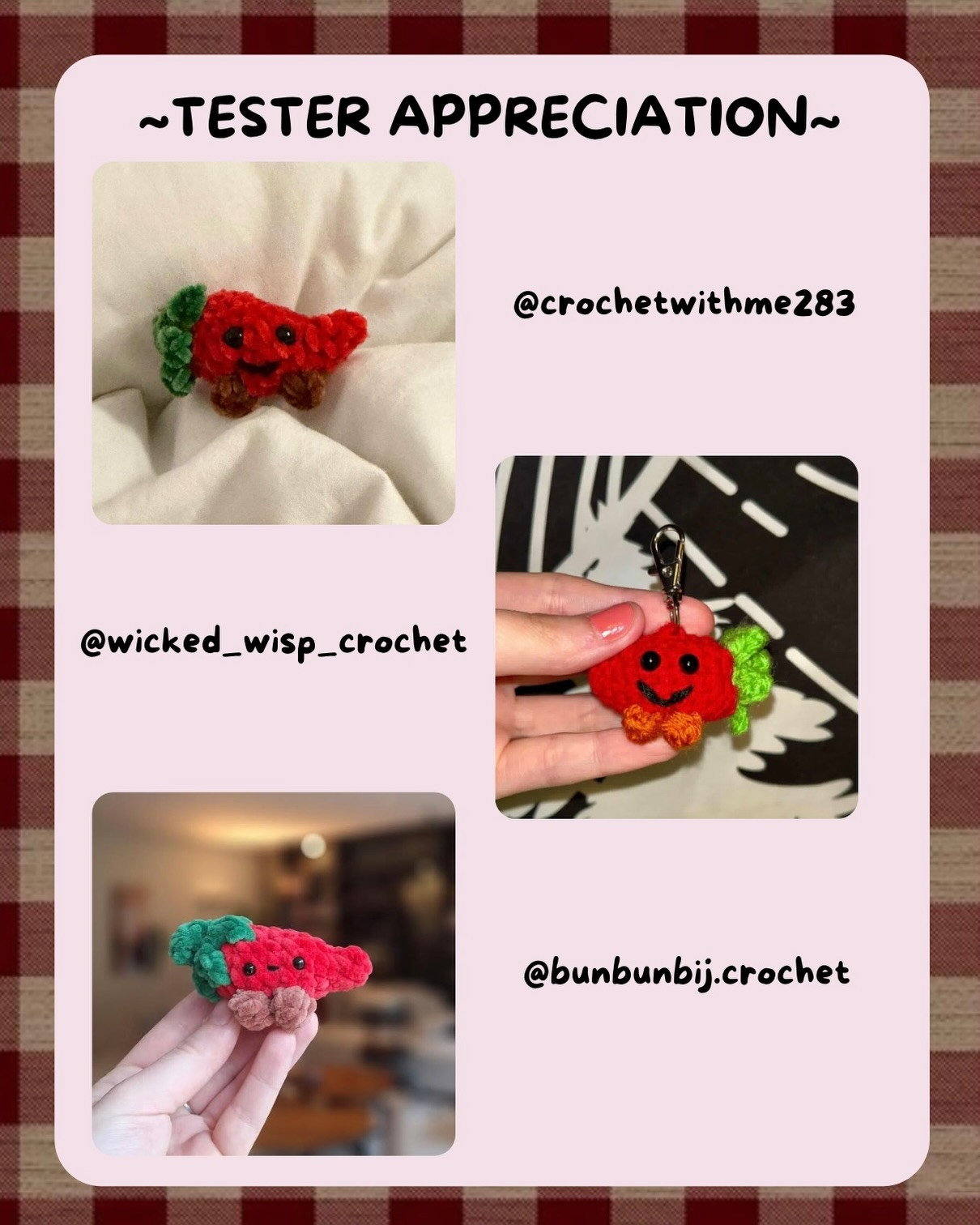 Free Mini Chilli Pepper Jellycat-inspired Crochet Pattern by @PIRES.PELUCHES