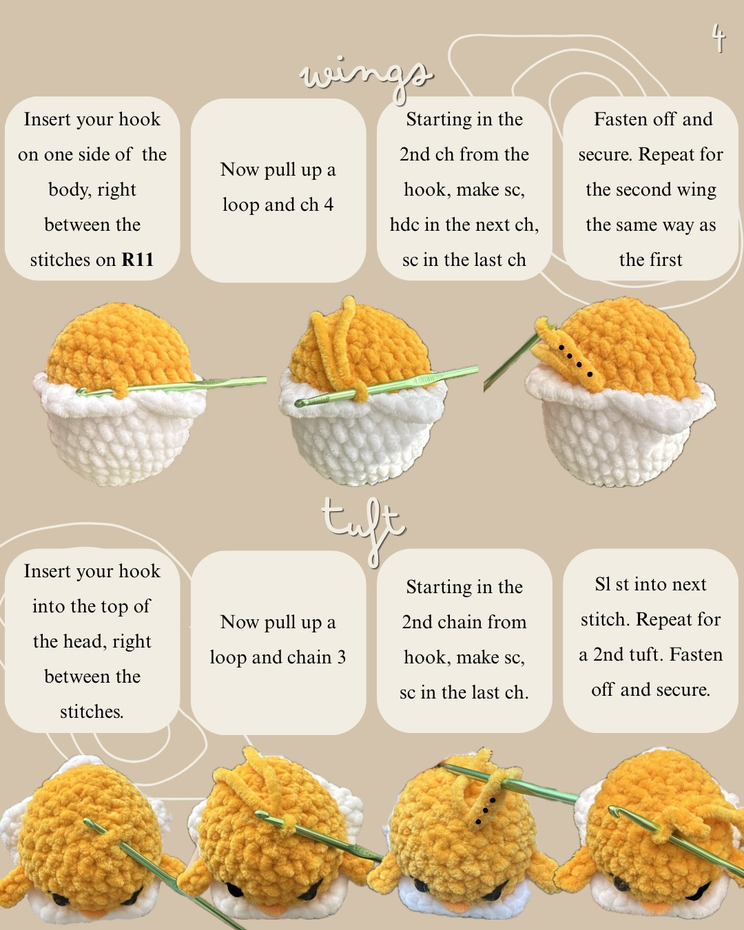 Free No-Sew Crochet Pattern: Cute Yellow Chick Hatching from Egg Shell Amigurumi Doll
