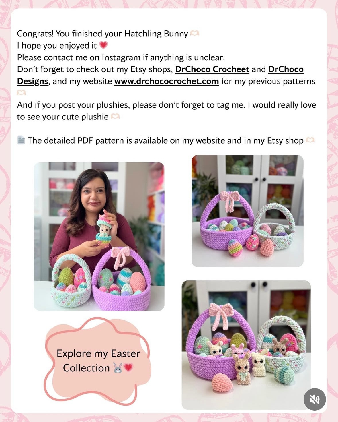 Free No-Sew Hatchling Bunny Amigurumi Crochet Pattern by DrChoco Crochet