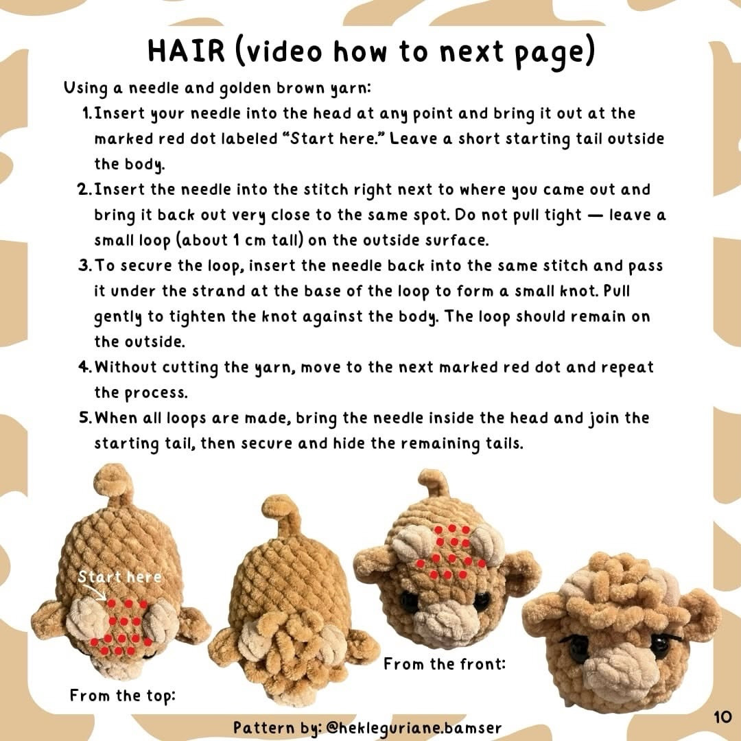 Free No-Sew Loaf Cow Crochet Pattern with Chenille Yarn by @hekleguriane.bamser