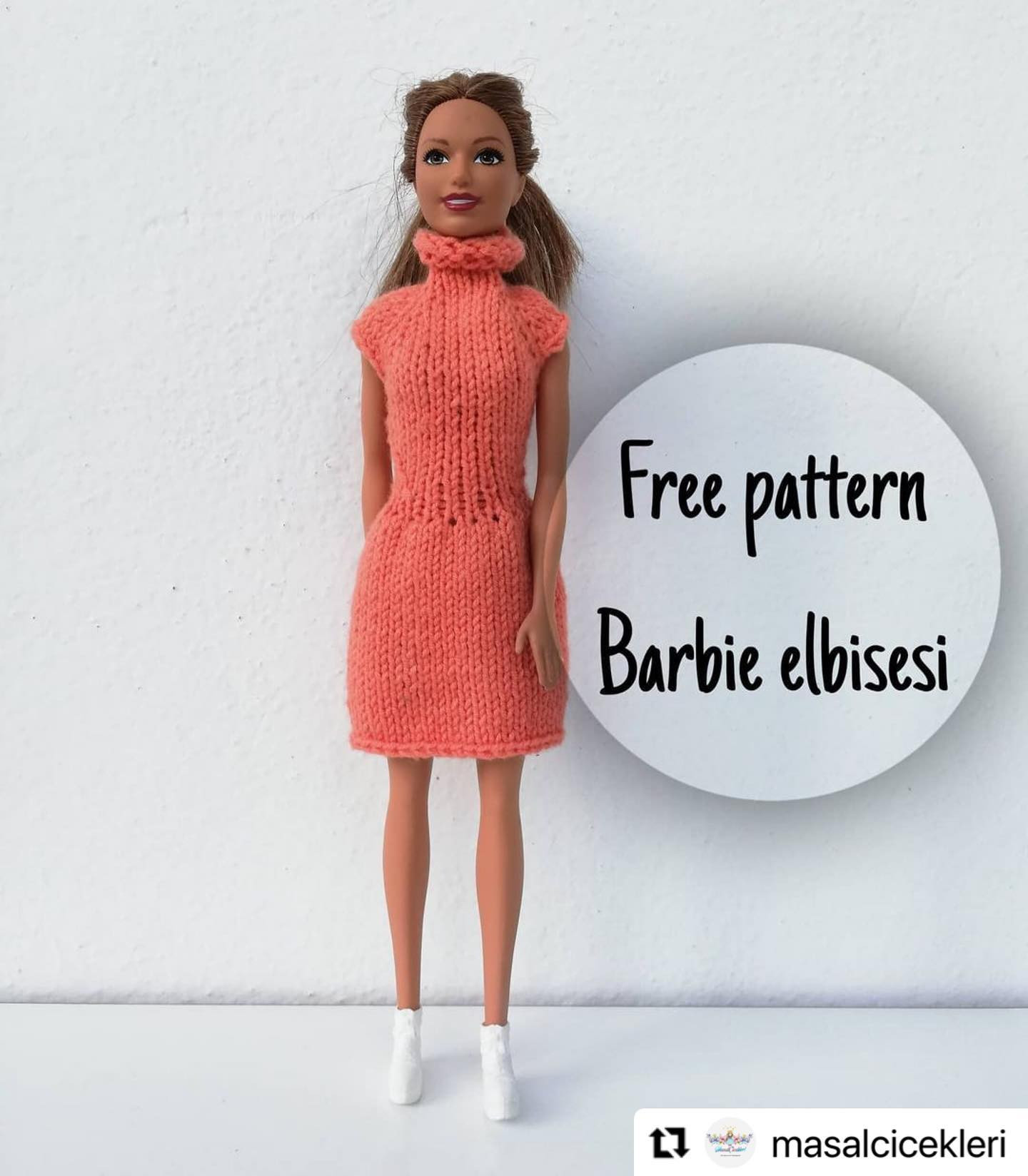 Free pattern Barbie elbisesi: Gerekli terimler ve adım adım örneği
