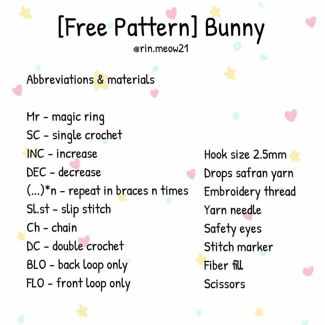 [Free Pattern] Cute White Crochet Bunny with Red Hat and Bow Tie - Amigurumi Tutorial