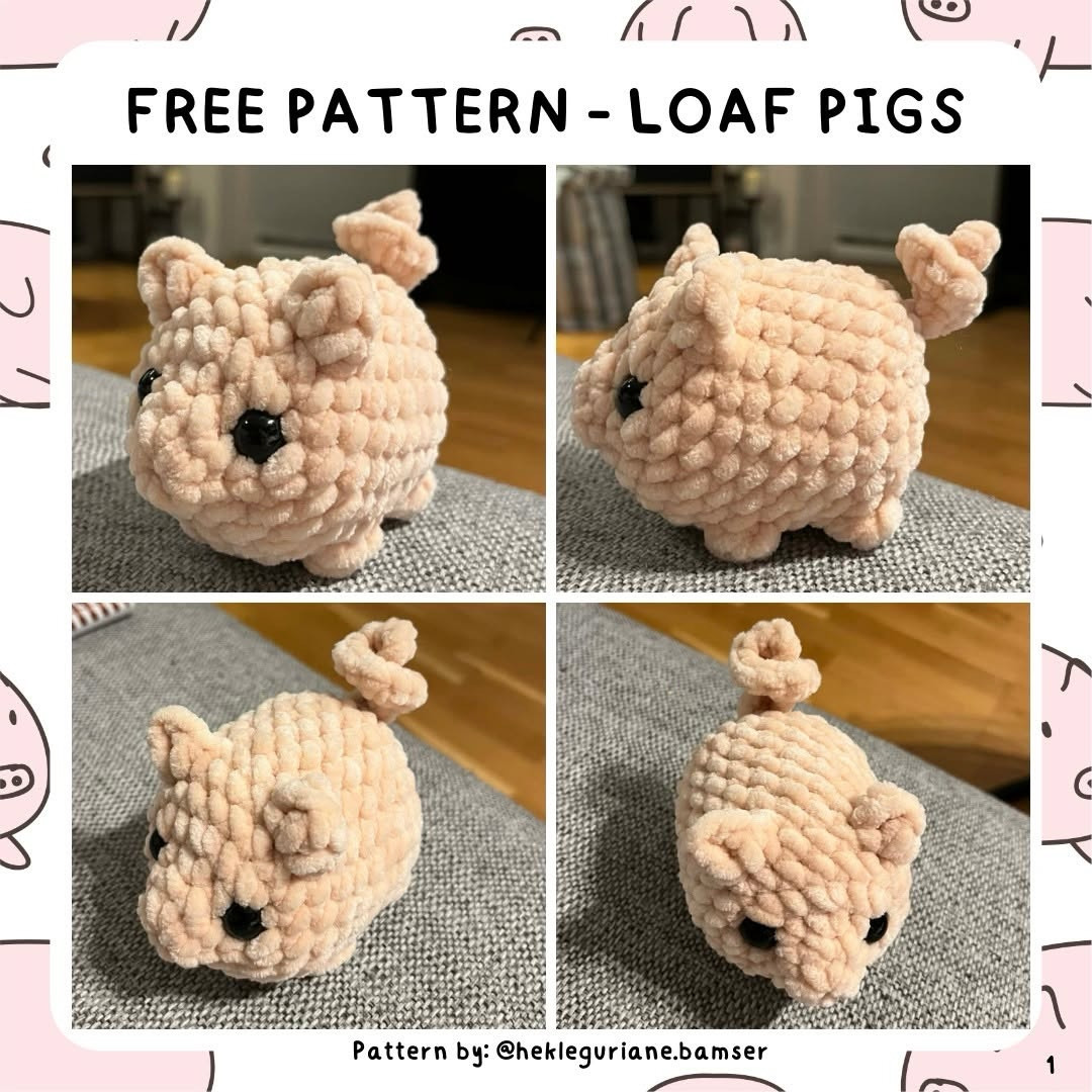 Free Pattern - Loaf Pigs Amigurumi Crochet by @hekleguriane.bamser