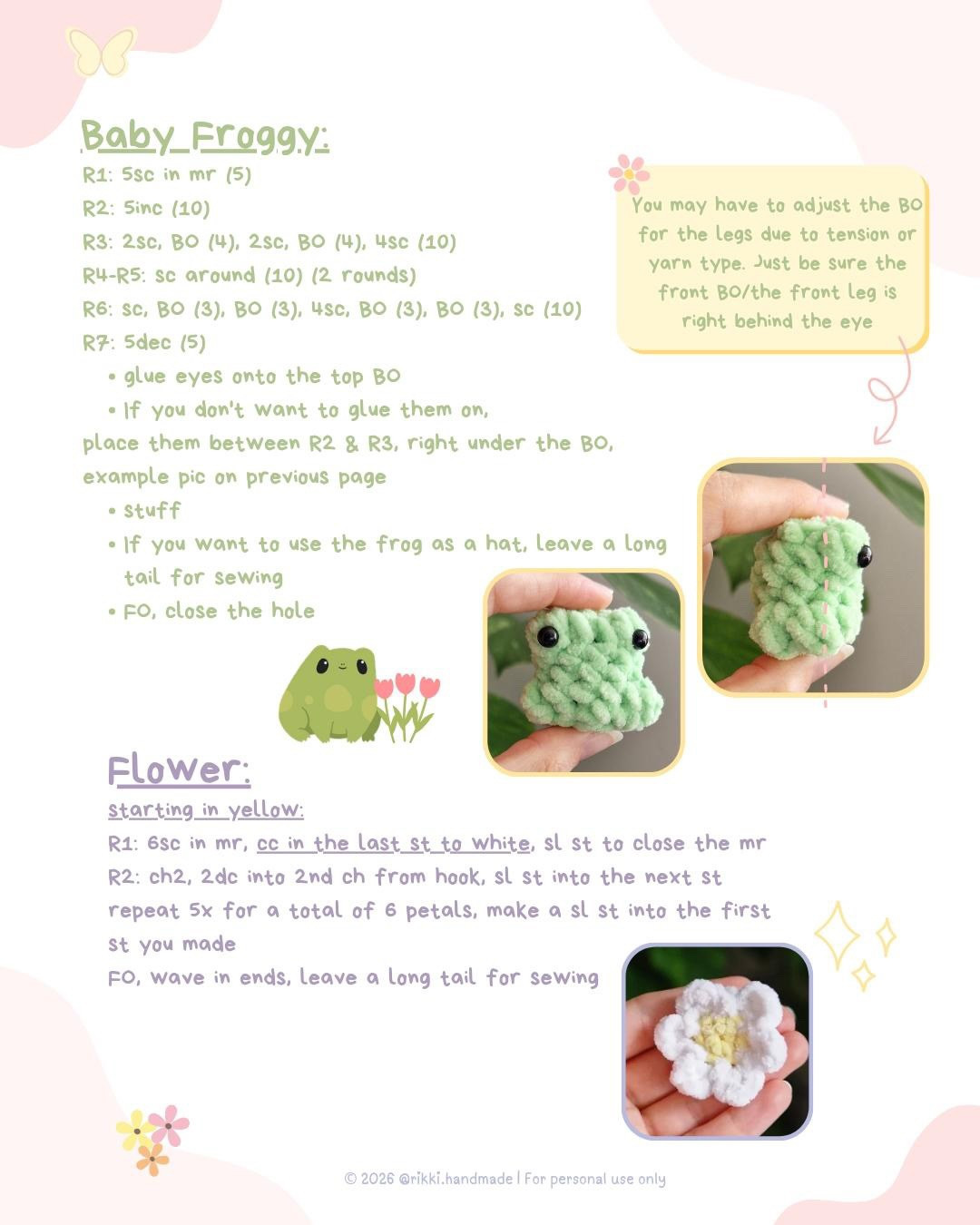 Free Pattern: Lovely Froggies - Cute Green Crochet Amigurumi Tutorials
