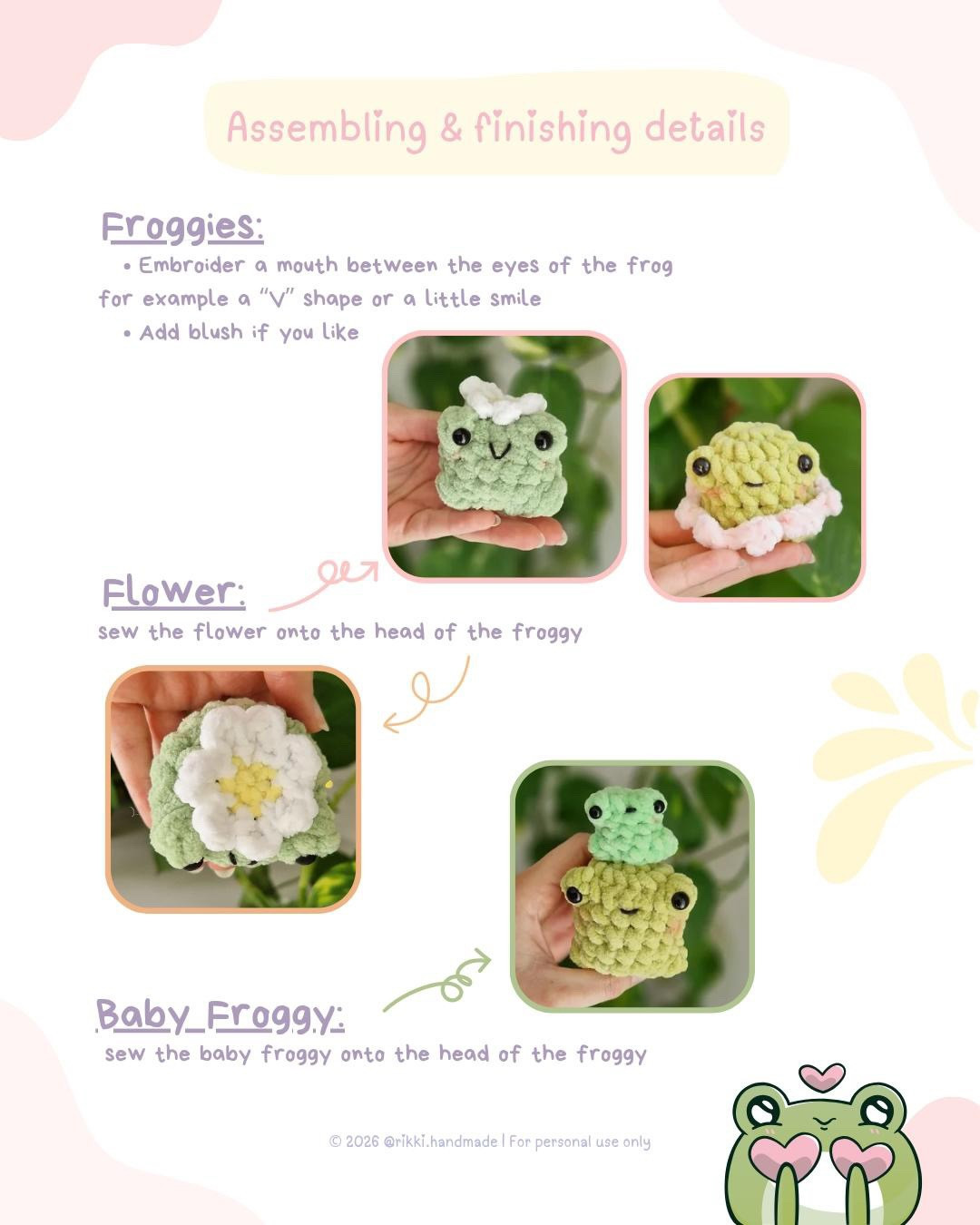 Free Pattern: Lovely Froggies - Cute Green Crochet Amigurumi Tutorials