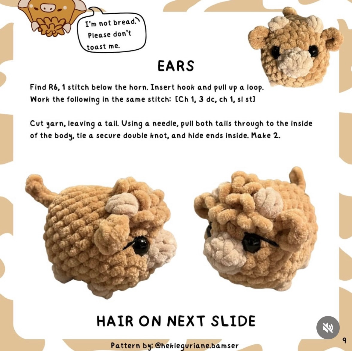 Free Pattern: No Sew Loaf Cows Amigurumi Crochet by Hekleguriane Bamser