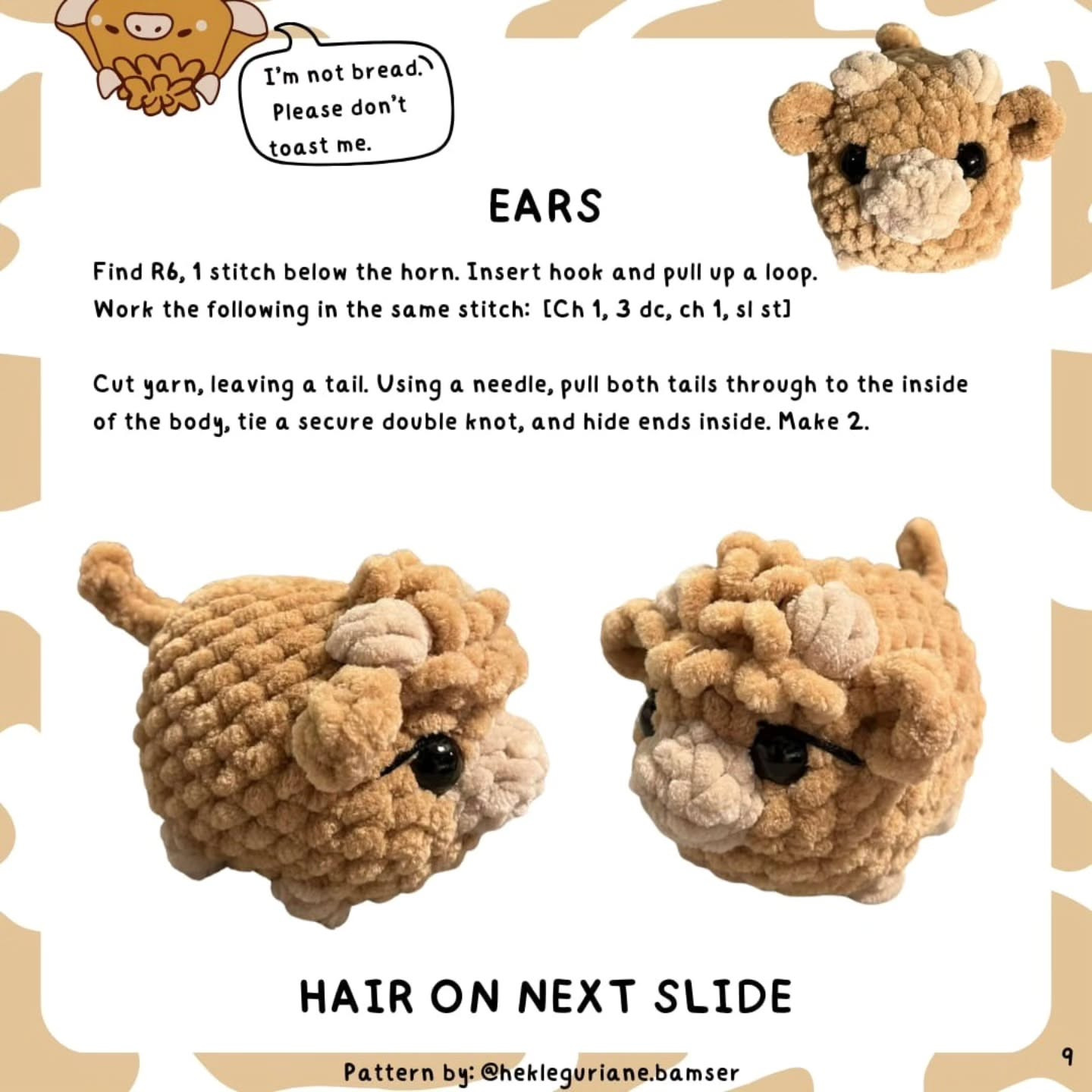 Free Pattern No Sew Loaf Cows: Cute Chenille Yarn Amigurumi Cow Doll