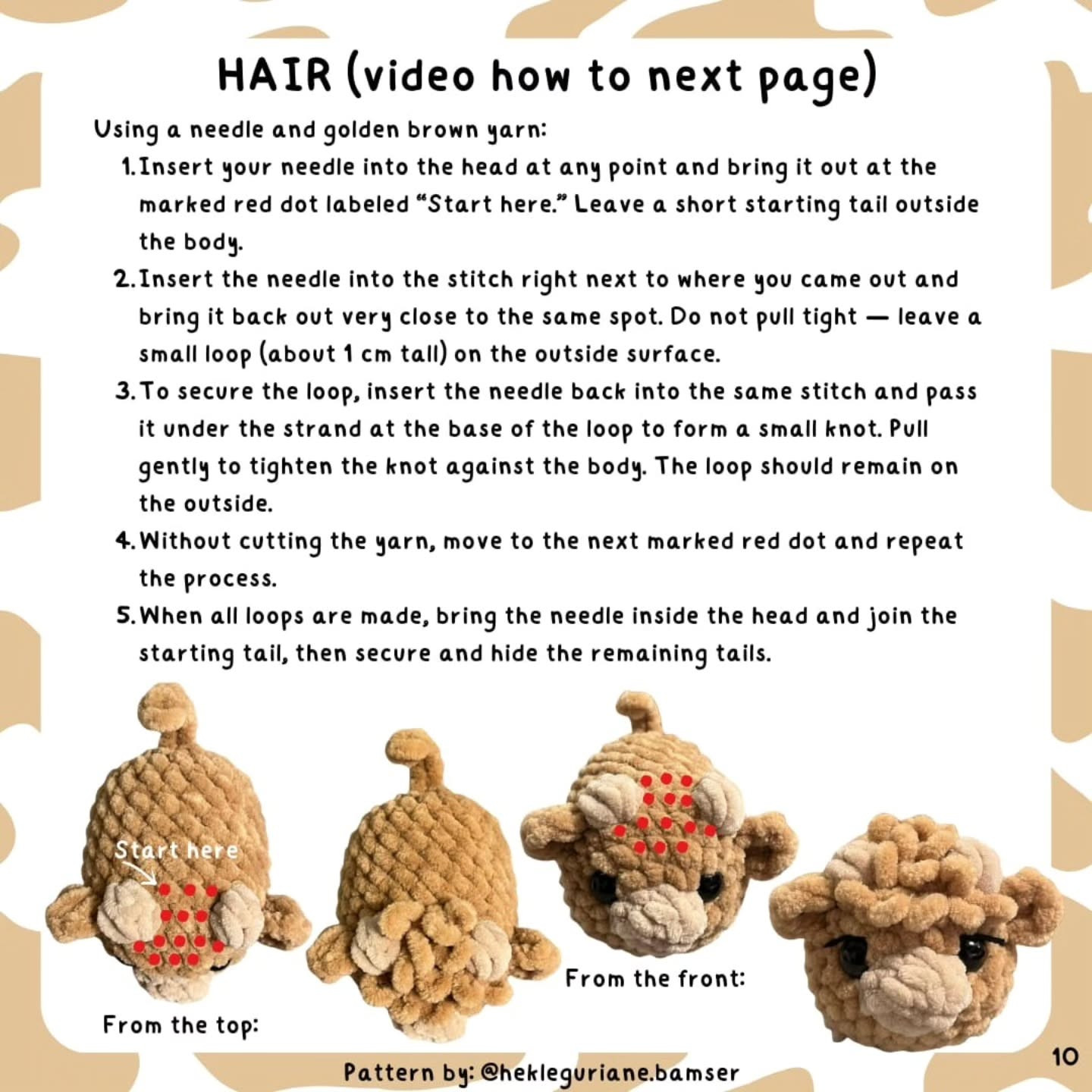 Free Pattern No Sew Loaf Cows: Cute Chenille Yarn Amigurumi Cow Doll