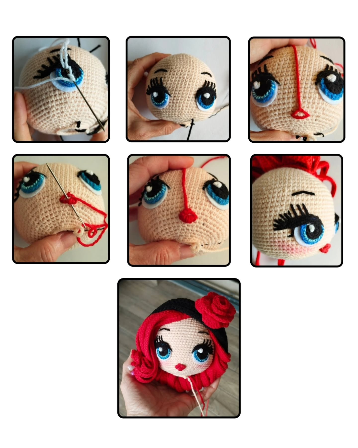 Free Pattern: Sexy Pin-Up Girl Amigurumi Doll with Red Hair and Lace Outfit