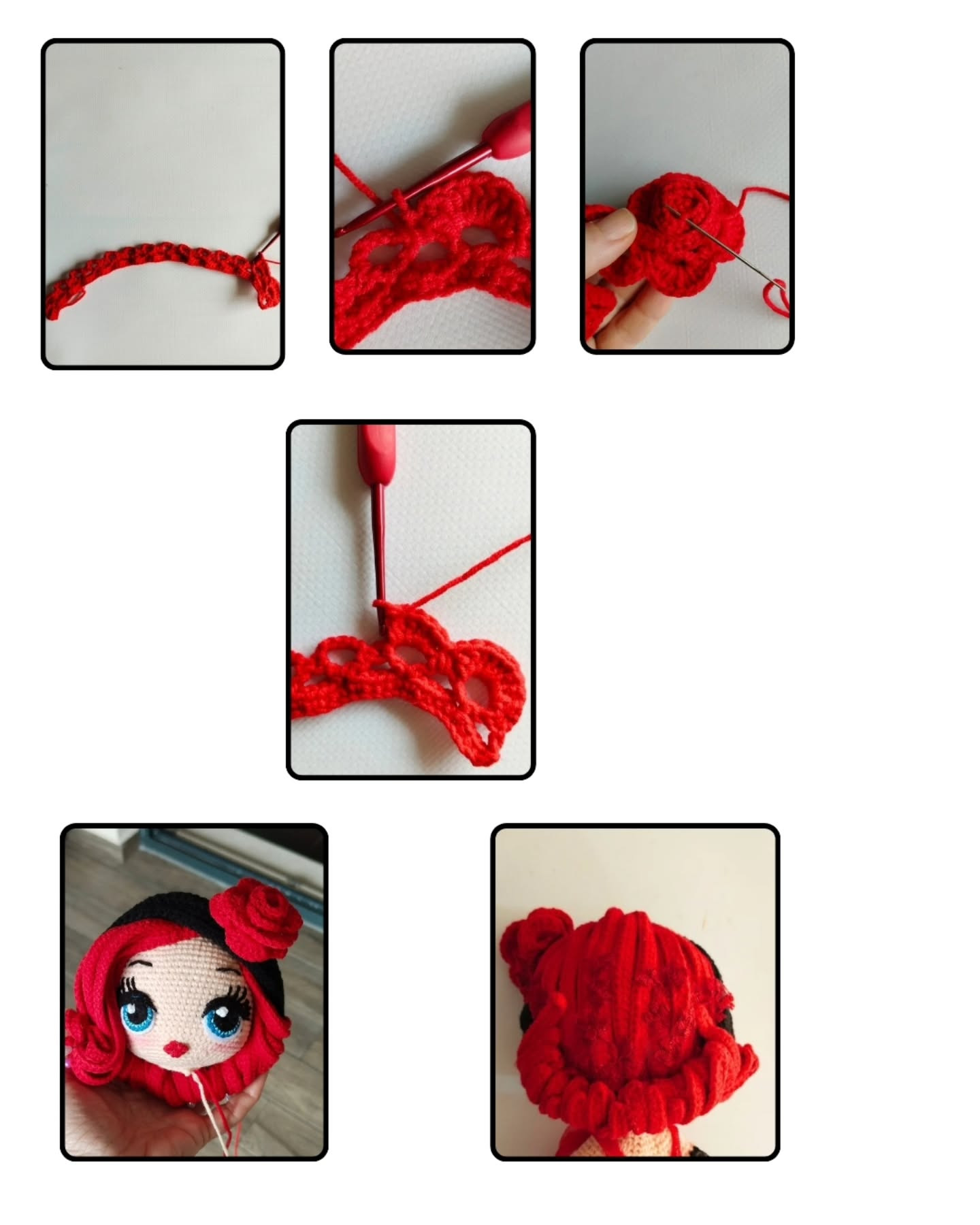 Free Pattern: Sexy Pin-Up Girl Amigurumi Doll with Red Hair and Lace Outfit