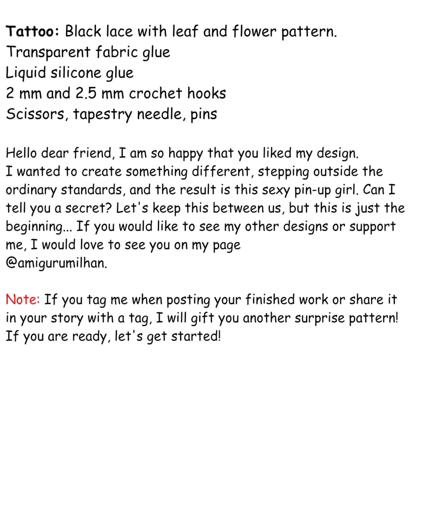 Free Pattern: Sexy Pin-Up Girl Amigurumi Doll with Red Hair and Lace Outfit