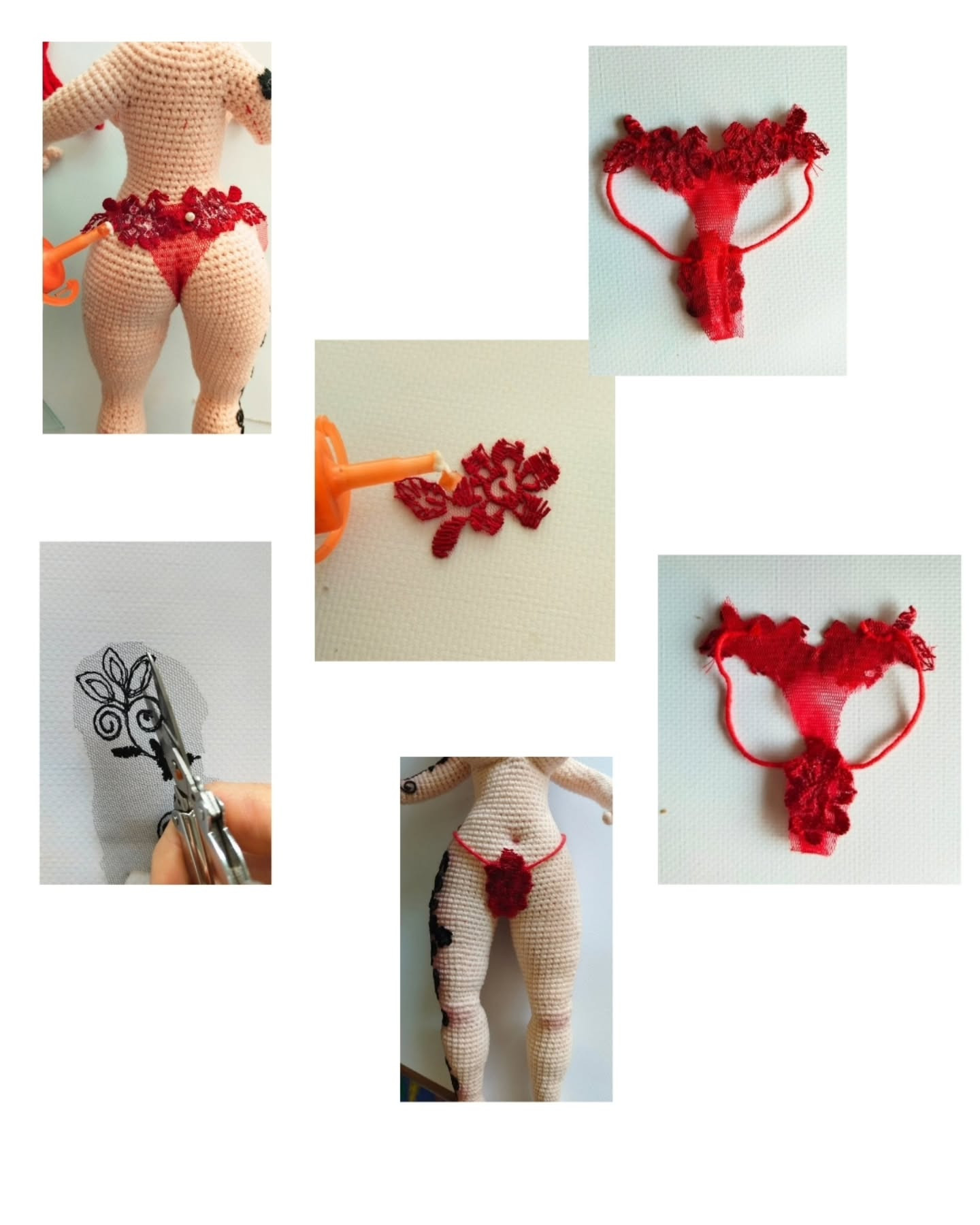 Free Pattern: Sexy Pin-Up Girl Amigurumi Doll with Red Hair and Lace Outfit