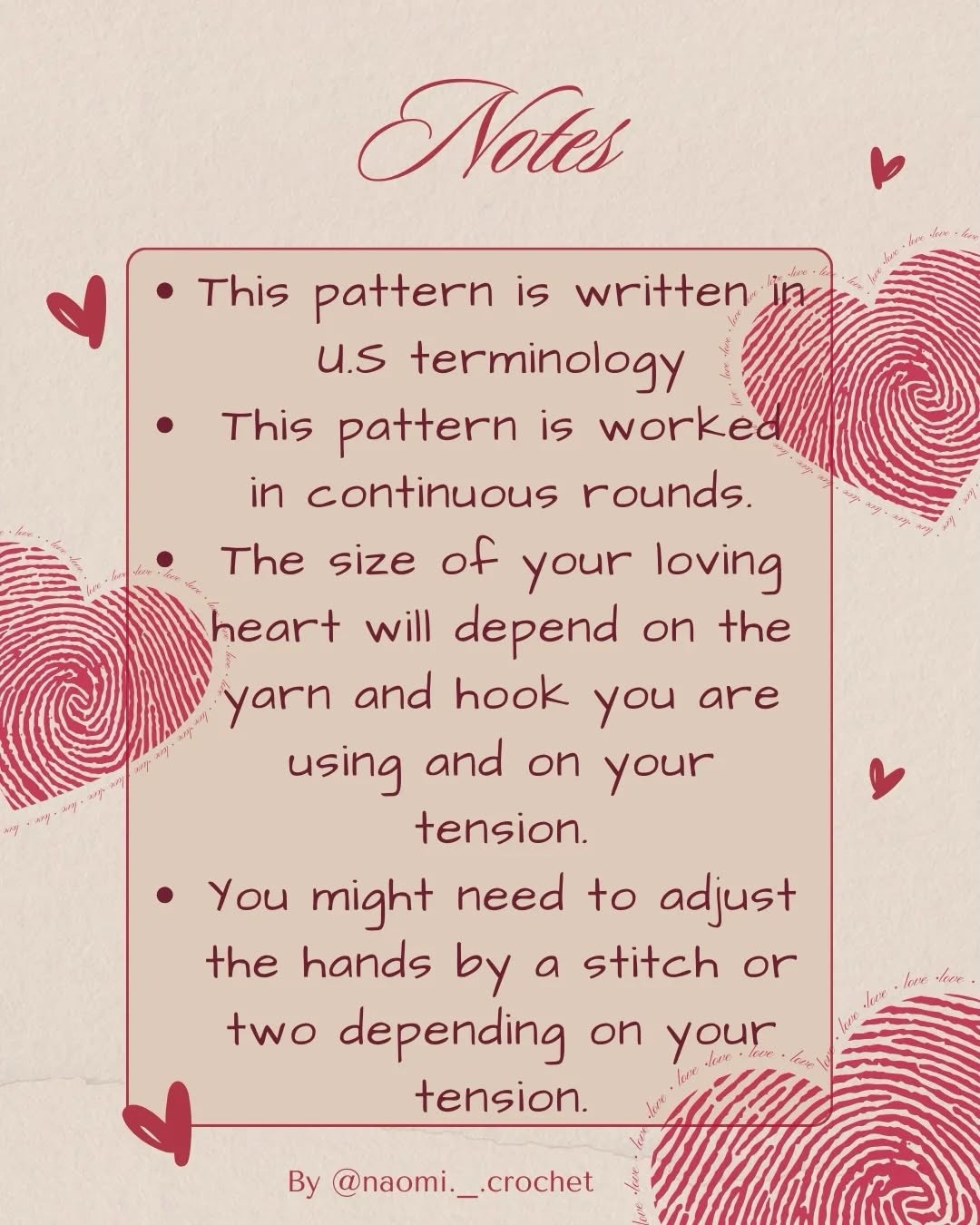 Free Small Loving Heart Pattern: Cute Red Chenille Amigurumi with Blush and Hugging Hands