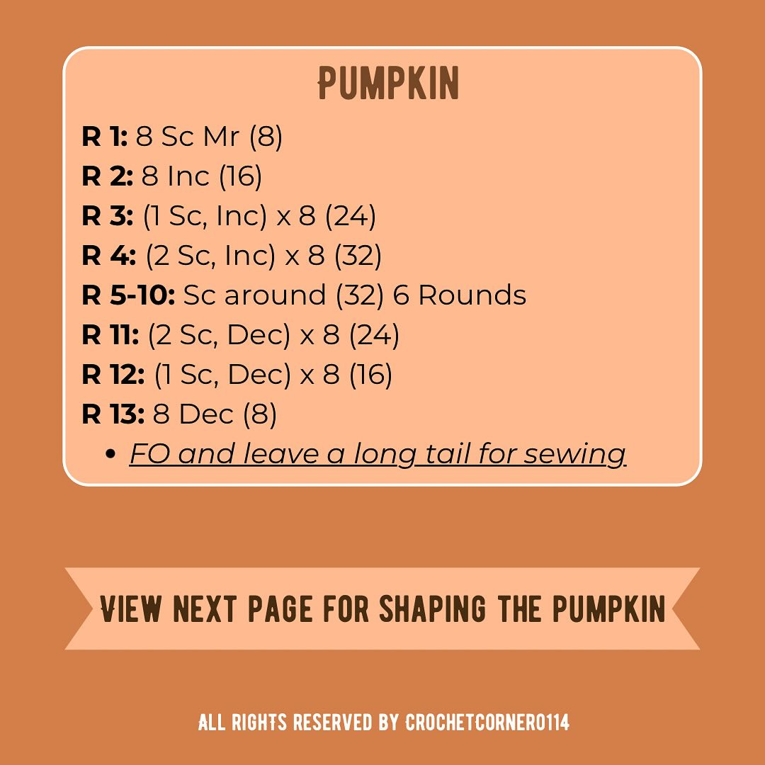 Free Small Pumpkin Crochet Pattern with Shaping Instructions