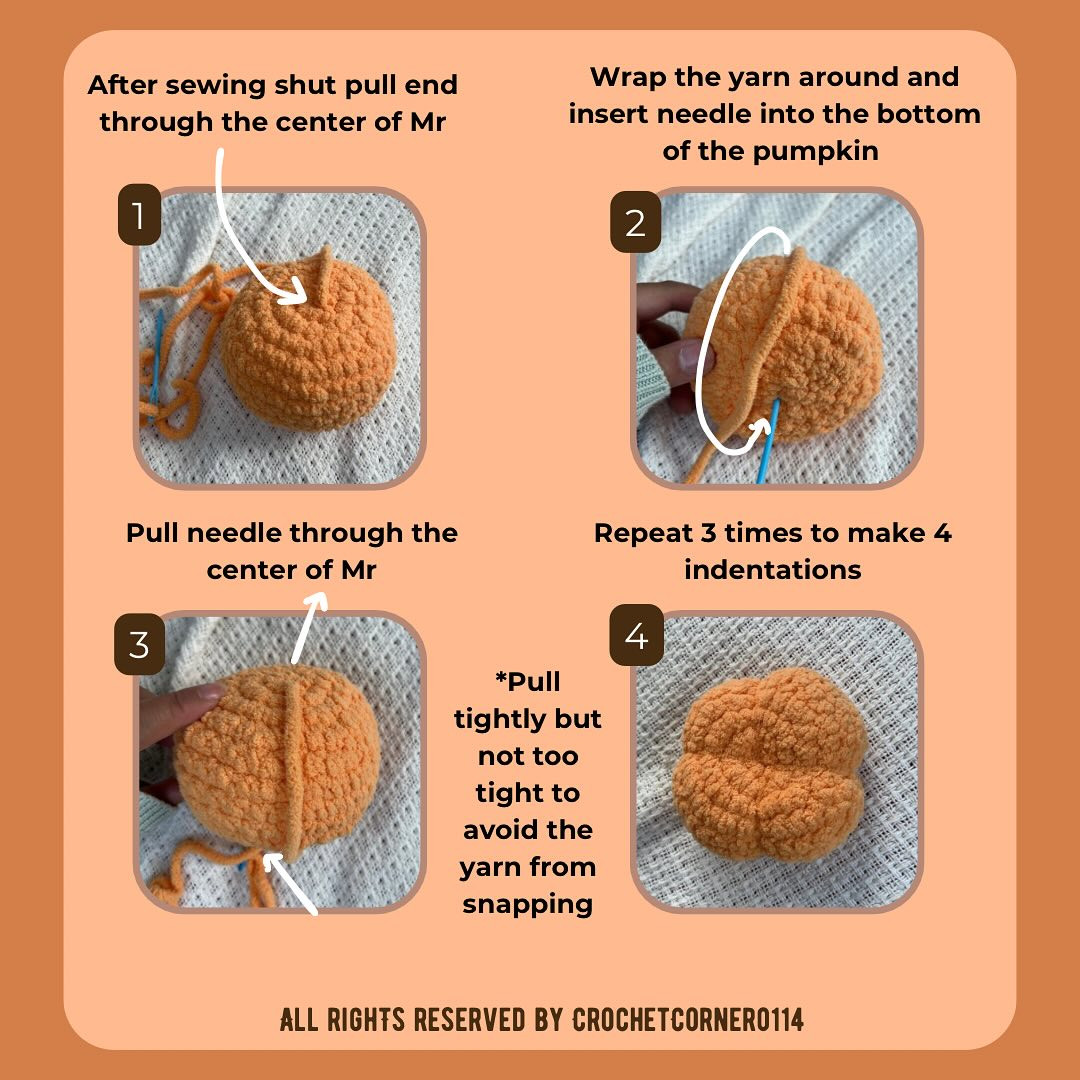 Free Small Pumpkin Crochet Pattern with Shaping Instructions