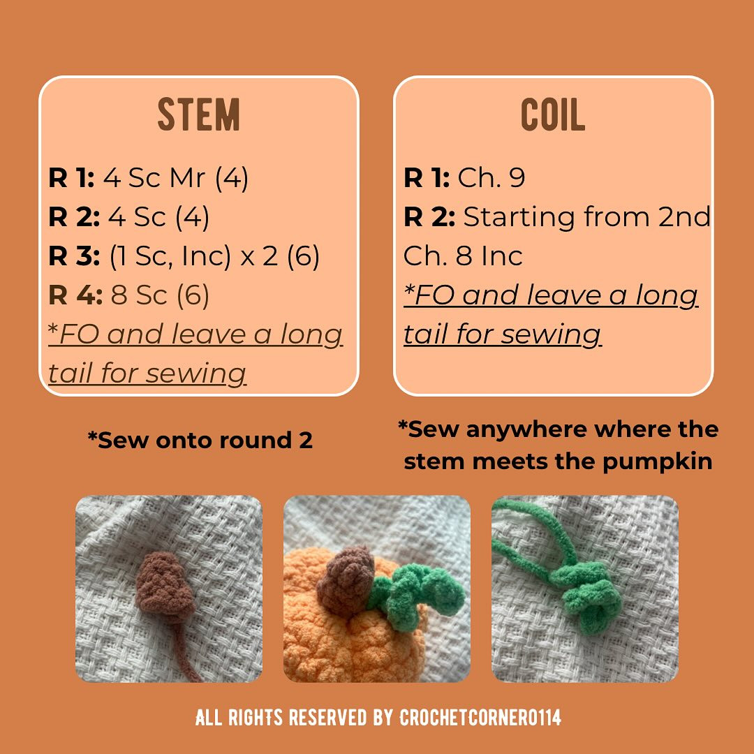 Free Small Pumpkin Crochet Pattern with Shaping Instructions