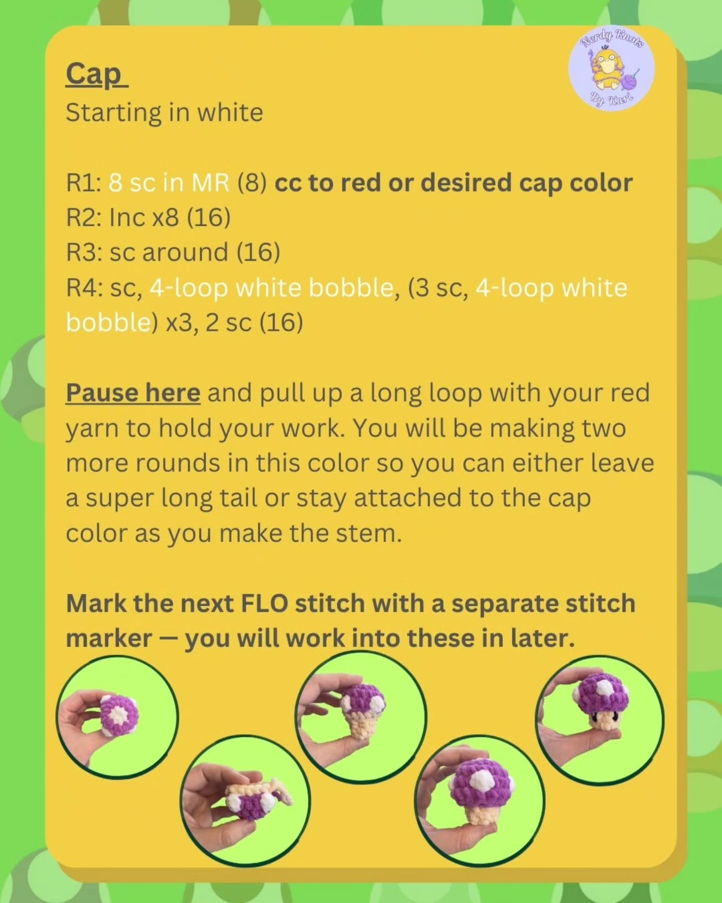 Free Super Shroom Crochet Pattern: Cute Mushroom Keychain Amigurumi Tutorial