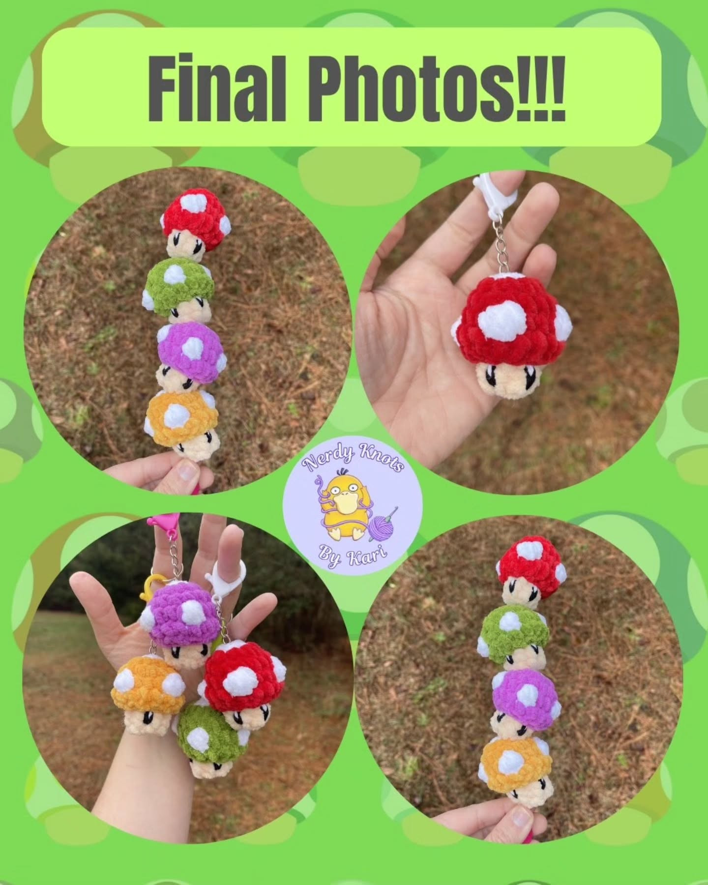 Free Super Shroom Crochet Pattern: Cute Mushroom Keychain Amigurumi Tutorial