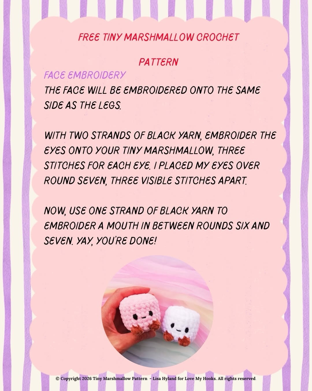 Free Tiny Marshmallow Crochet Pattern: Adorable Pink and White Amigurumi Dolls with Detailed Instructions