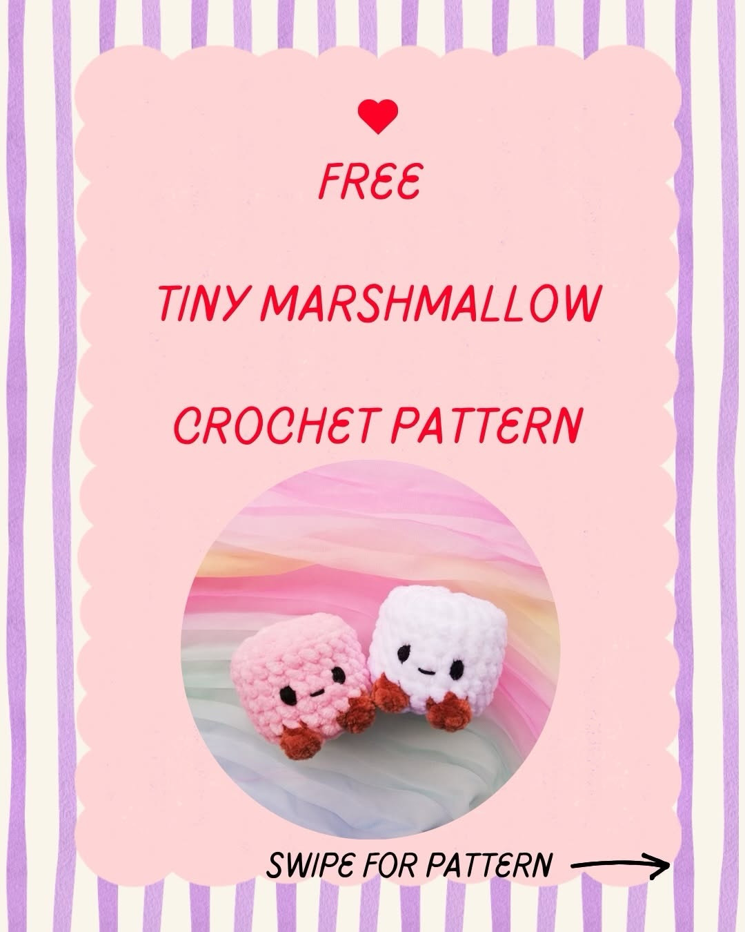 Free Tiny Marshmallow Crochet Pattern: Adorable Pink and White Amigurumi Dolls with Detailed Instructions