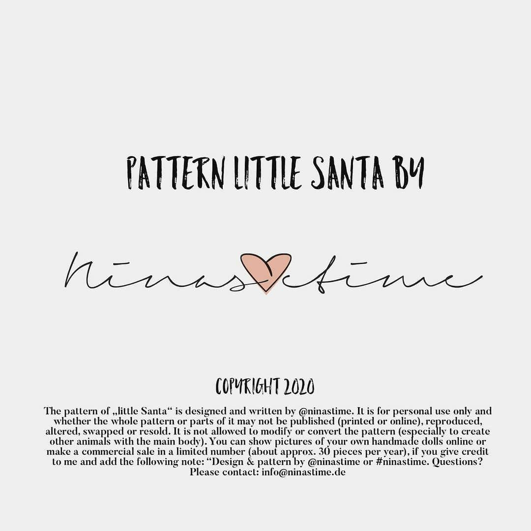 Freebie Crochet Pattern: Little Santa Amigurumi Doll with Brown Striped Hat