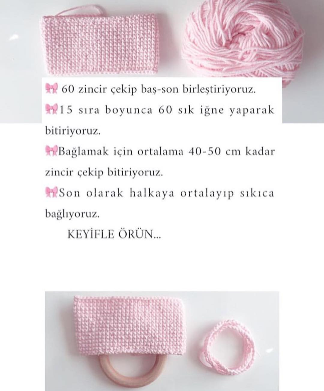 Gerekli Malzemeler ve Adım Adım Móc Len Nơ Tóc Hình Thoi Màu Hồng