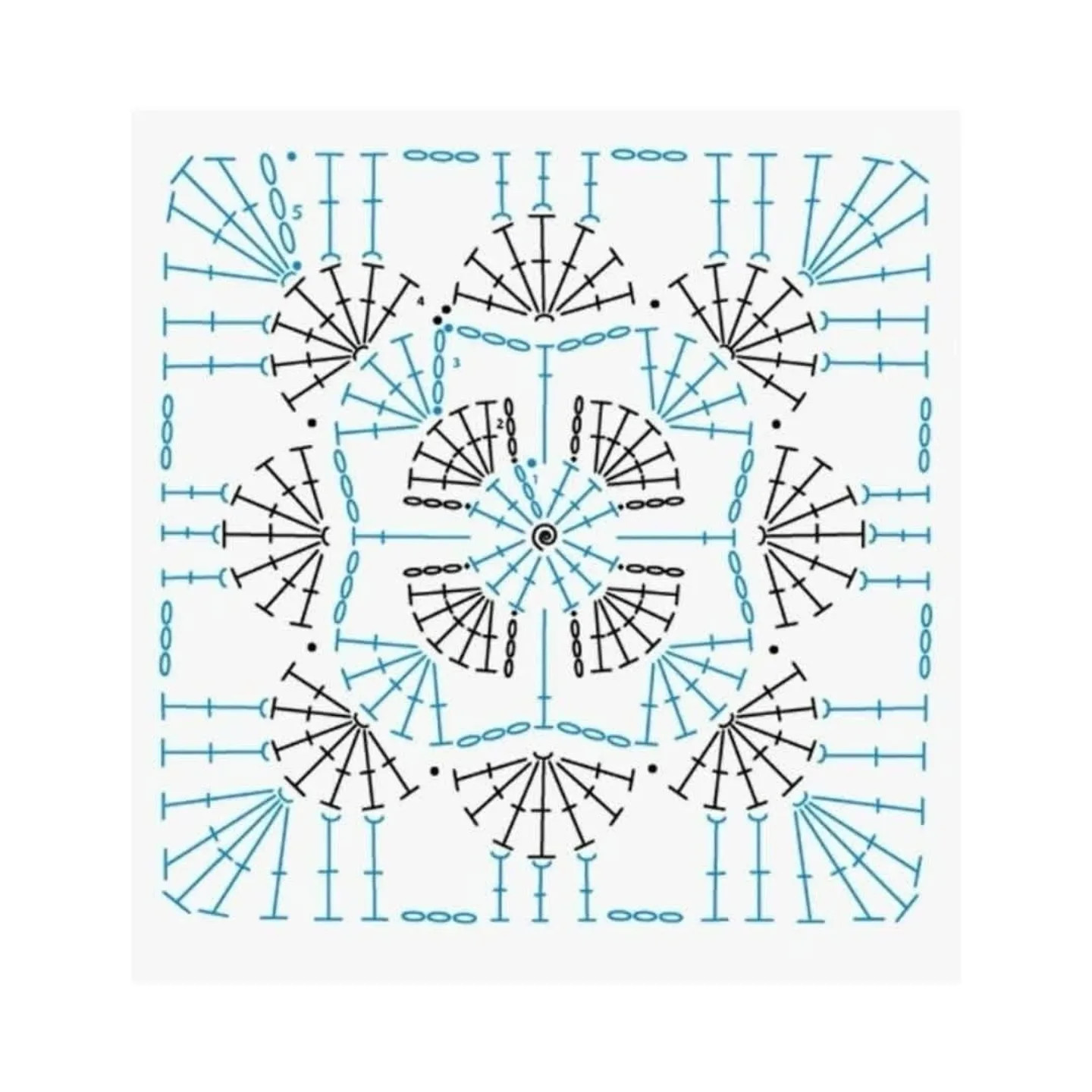 Ghép nối các mẫu motif tròn và vuông: Hướng dẫn biểu đồ móc len chi tiết
