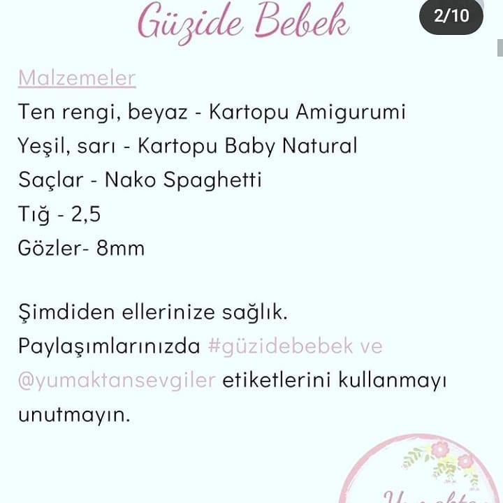 Güzide Bebek - Hướng dẫn móc len búp bê mặc váy xanh lá và tóc nâu