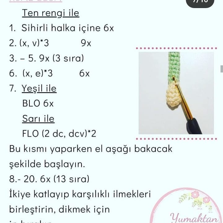 Güzide Bebek - Hướng dẫn móc len búp bê mặc váy xanh lá và tóc nâu
