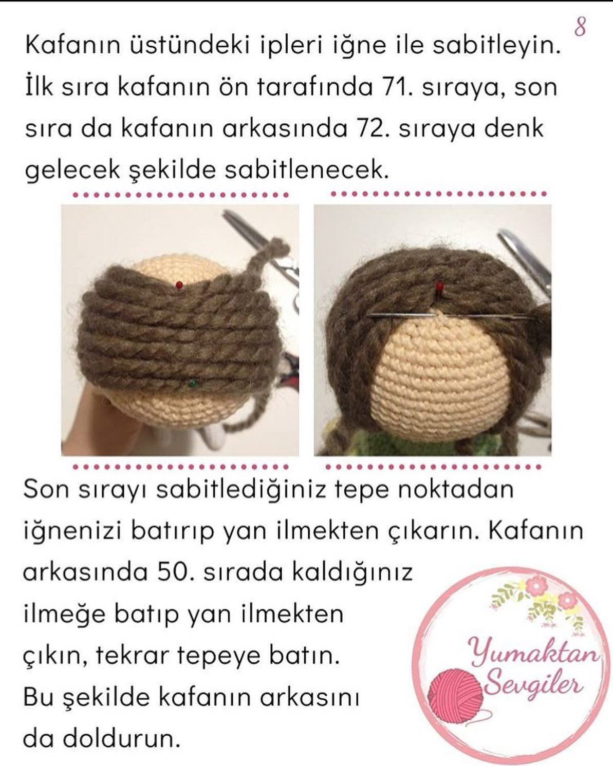 Güzide Bebek - Hướng dẫn móc len búp bê mặc váy xanh lá và tóc nâu