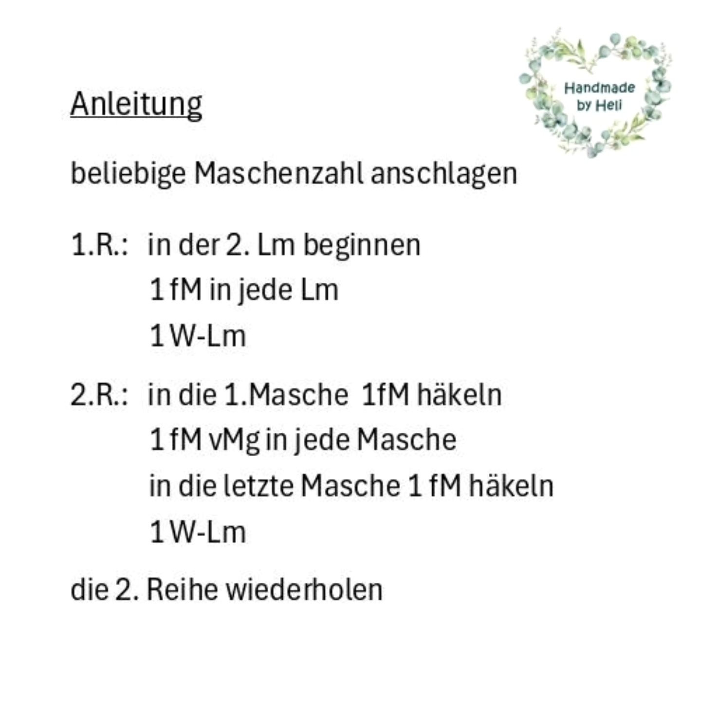 Häkelmuster feste Masche vorderes Maschenglied - Anleitung und Tipps für Anfänger