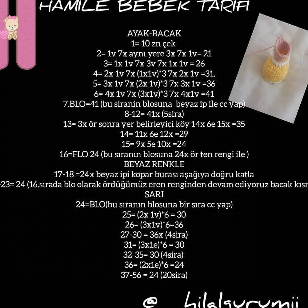 Hamile Bebek Amigurumi Ücretsiz Manken Örgü Tarifi