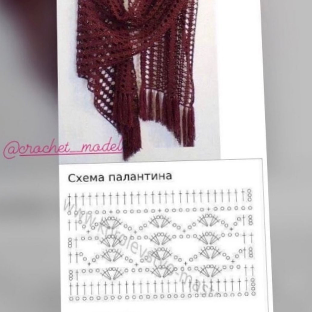 Hàn Quốc mẫu móc len khăn choàng shawl, chart hướng dẫn chi tiết cách móc