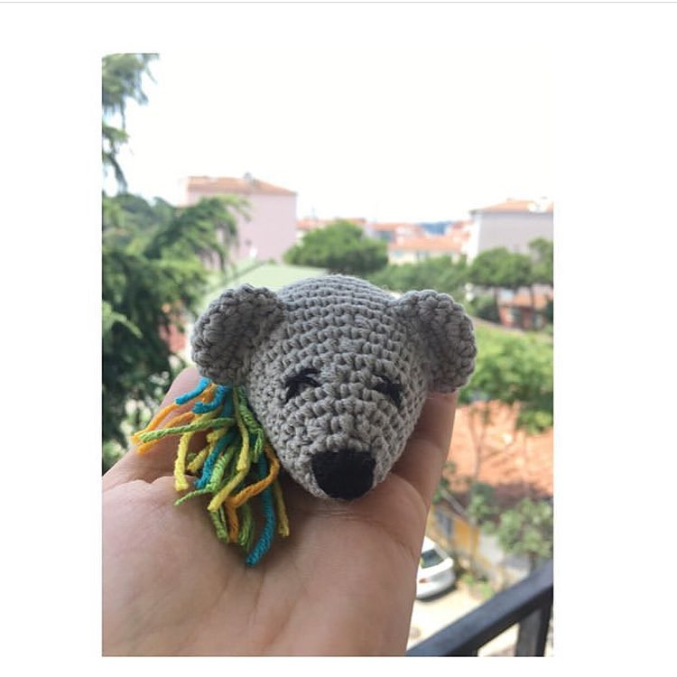 Handmade Gray Hedgehog Amigurumi with Colorful Yarn Quills and Free Crochet Pattern