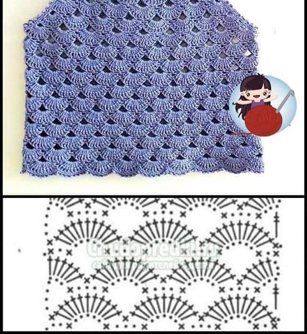 Hàng loạt bảng chart móc len áo cánh và mẫu hoa văn đẹp