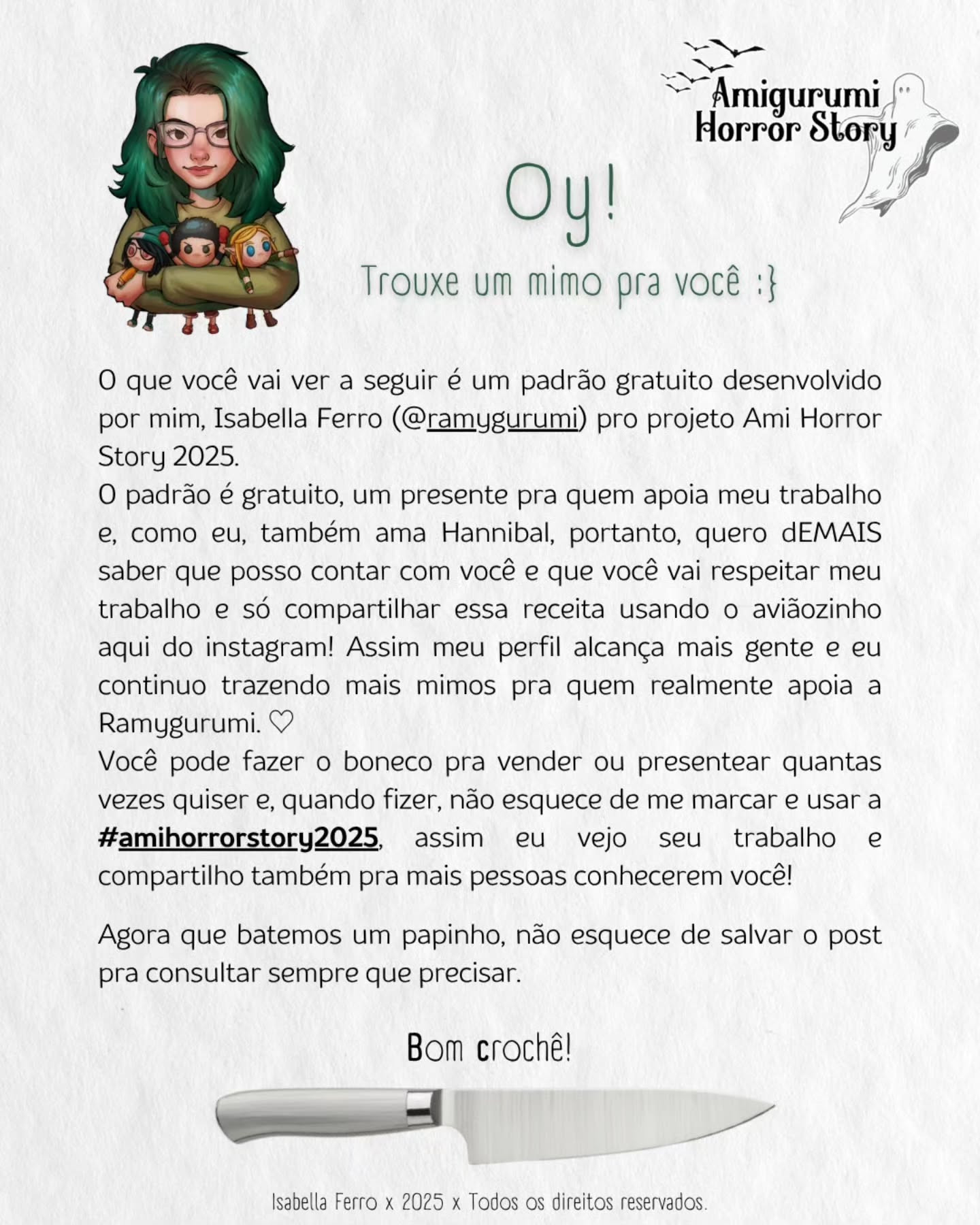 Hannibal Amigurumi: Padrão Gratuito de Crochê para Boneco Horror Story
