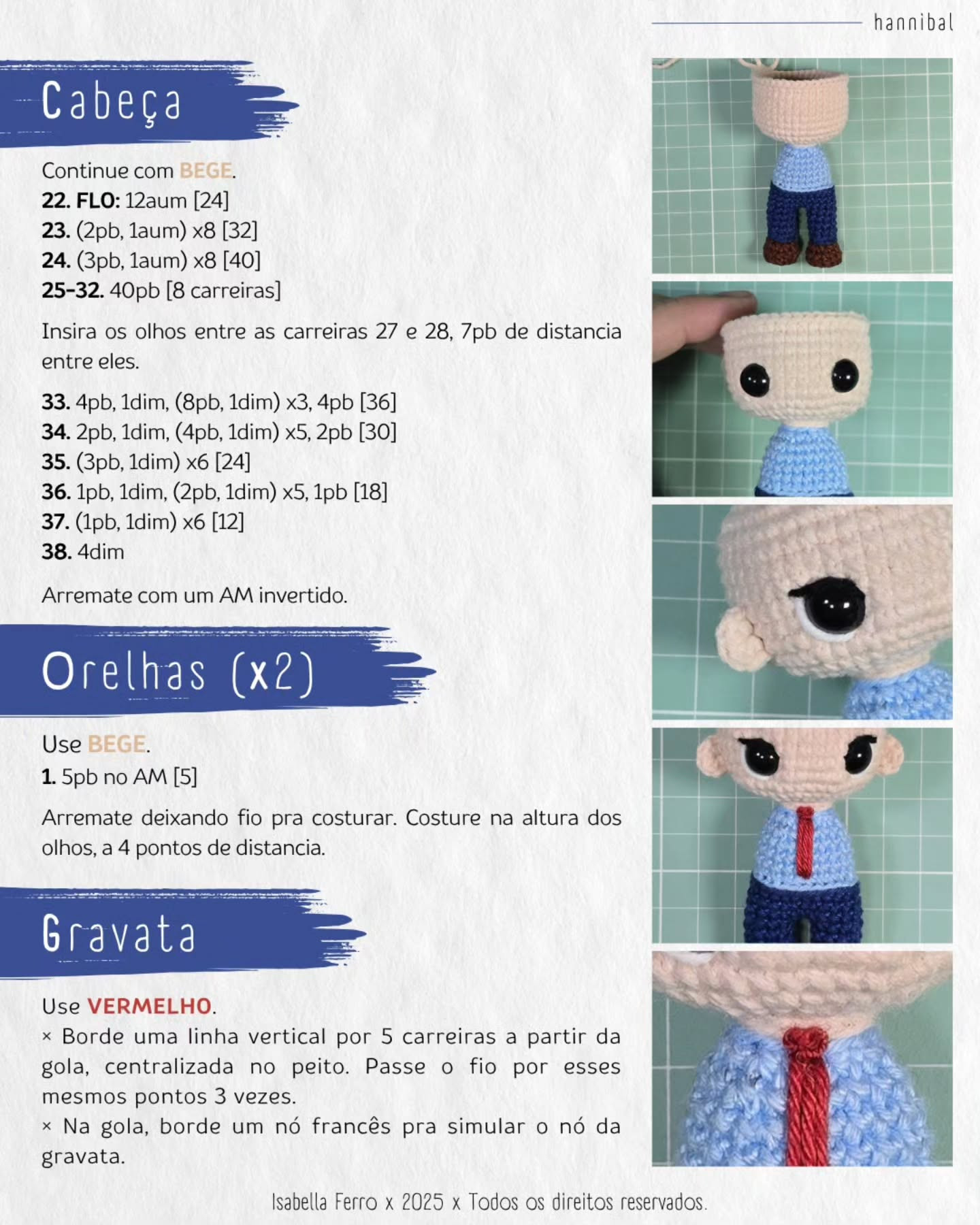 Hannibal Amigurumi: Padrão Gratuito de Crochê para Boneco Horror Story