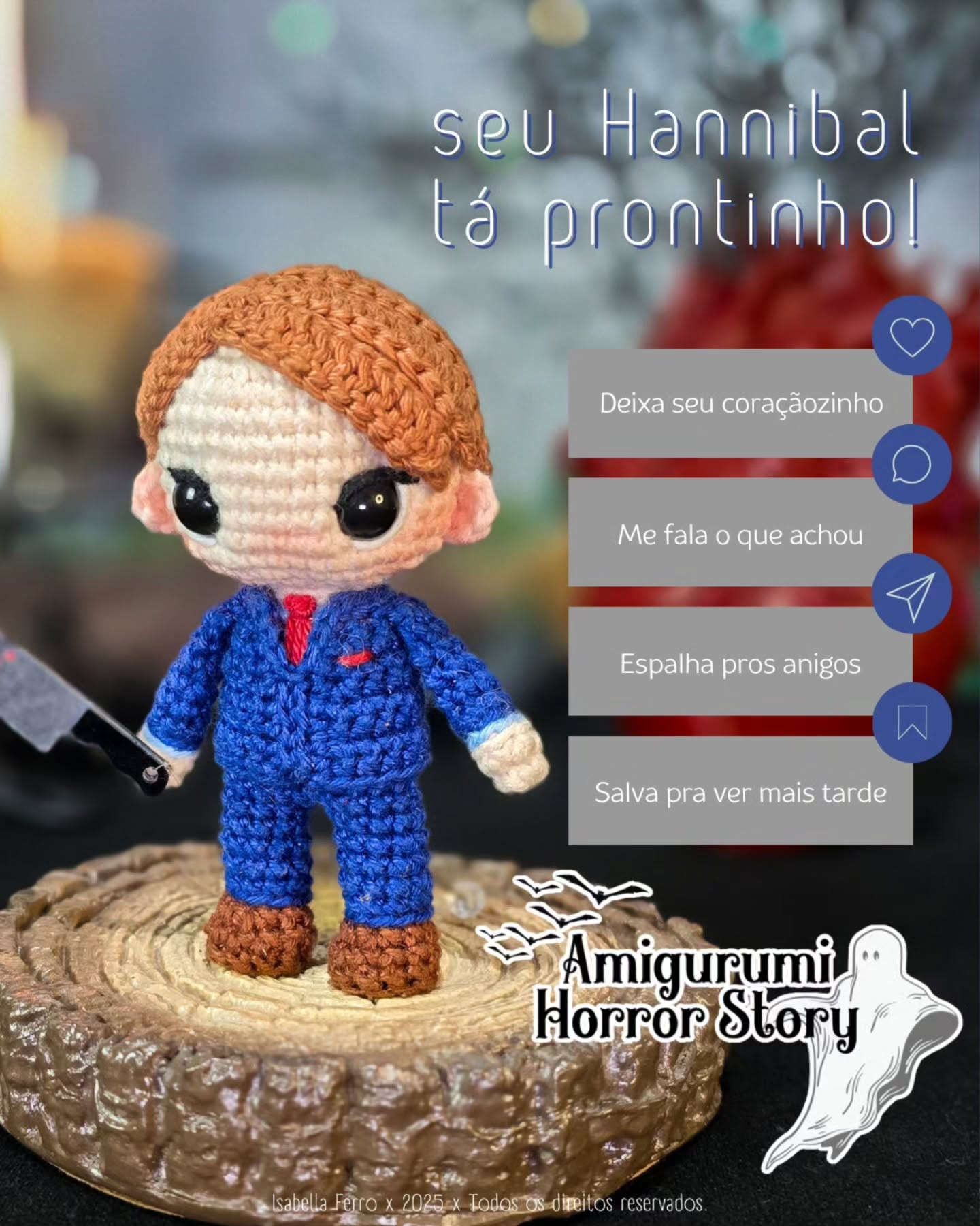 Hannibal Amigurumi: Padrão Gratuito de Crochê para Boneco Horror Story